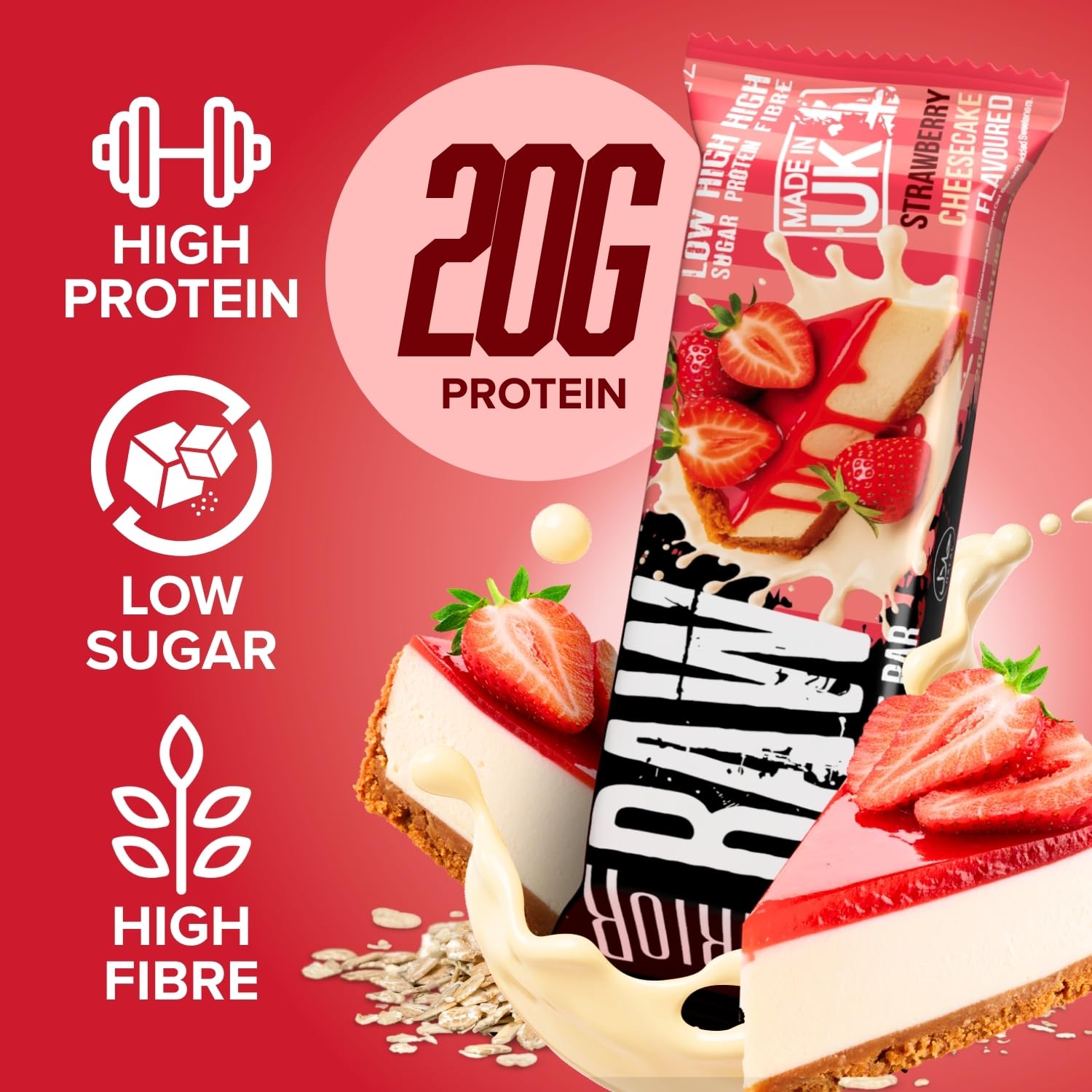 Warrior RAW Proteinriegel – 12 x 75 g zähe Hafer-Flapjacks – proteinreich, zuckerarm, ballaststoffreich 3