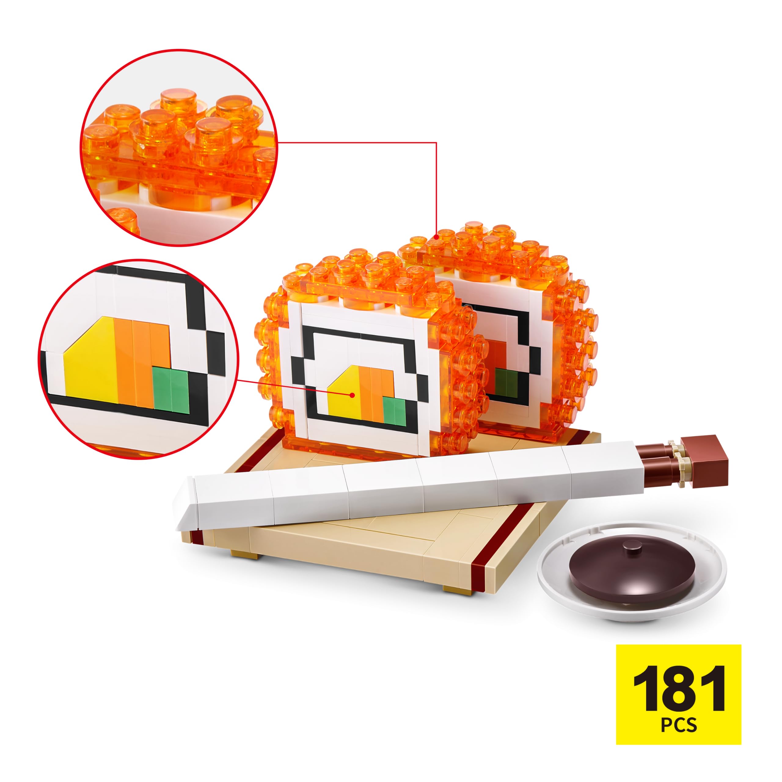Max Build More Sushi Bar Collection - California Roll Building Set | 181 Pieces | Ages 8+ 4