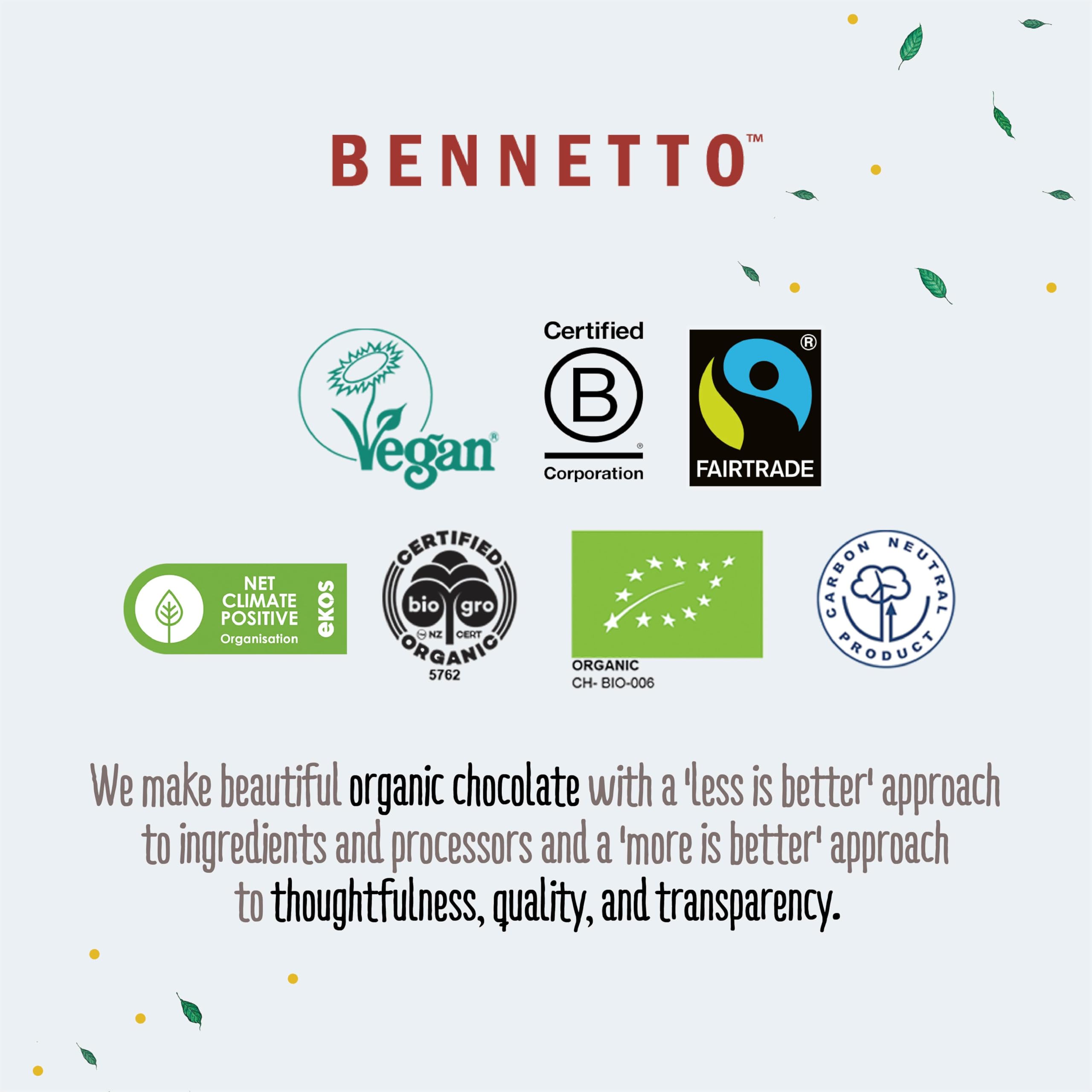 Bennetto Bio-Zartbitterschokolade mit gerösteten Haselnüssen 60 % - 270 g