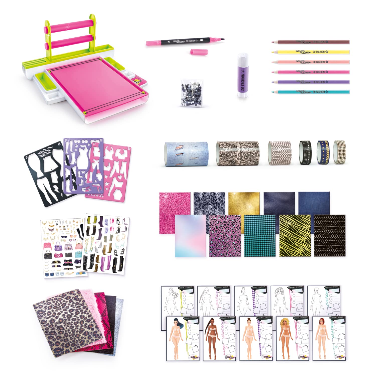 Fashion Designer Studio - Real Adhesive Fabrics & Design Kit for Kids 5