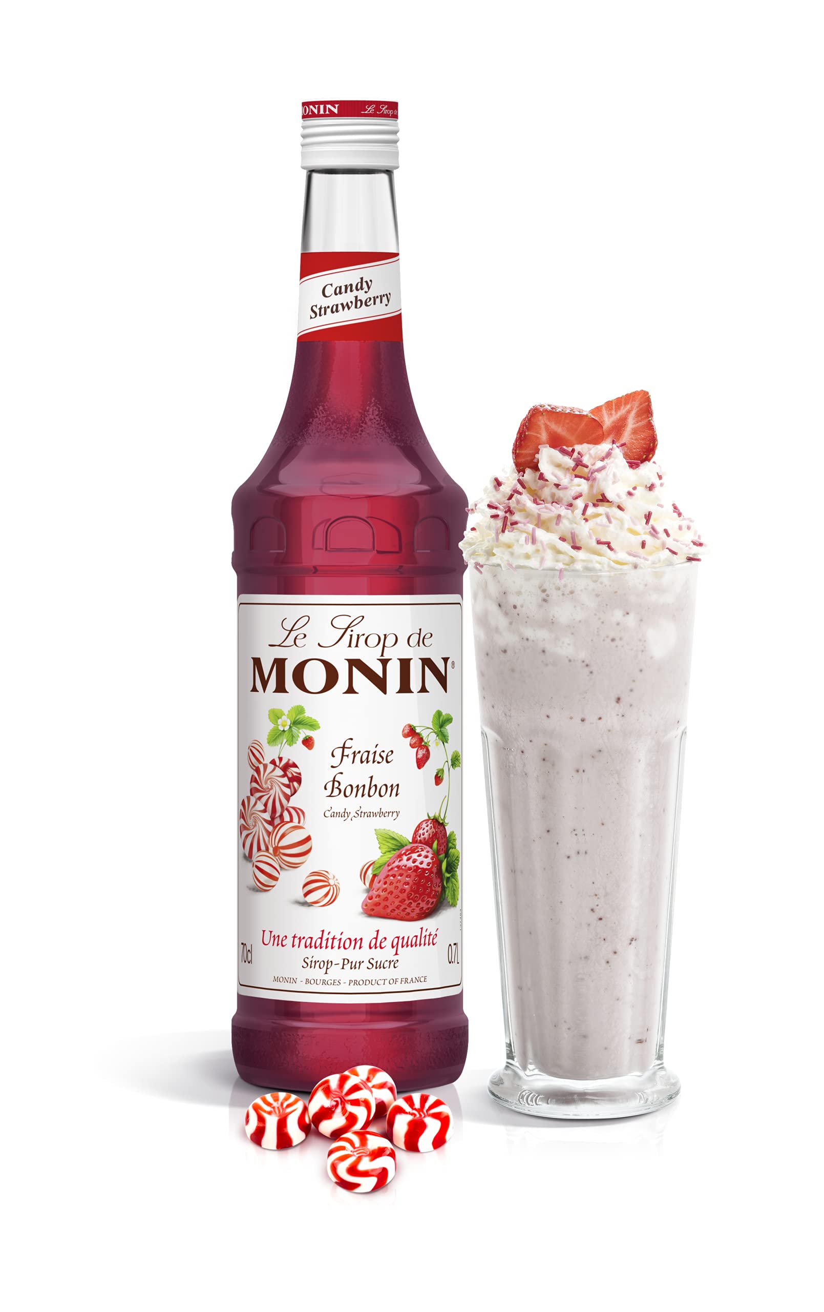 Monin Premium Candy Strawberry Syrup - 700ml | Vegan | Natural Flavourings 3