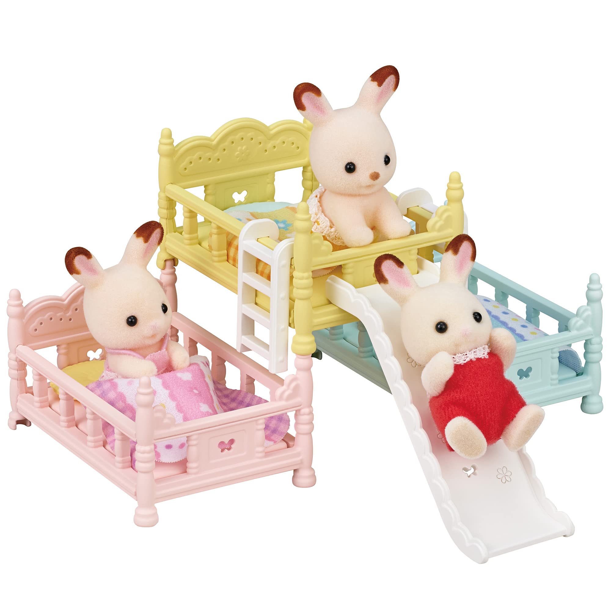 Sylvanian Families Triple Bunk Beds Playset | Includes Slide & Pillows | Ages 3+ 5