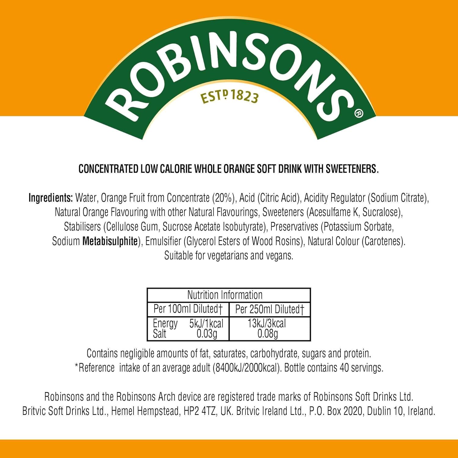 Robinsons Doppelt Stark Orangensaft ohne Zuckerzusatz 1,75L 4