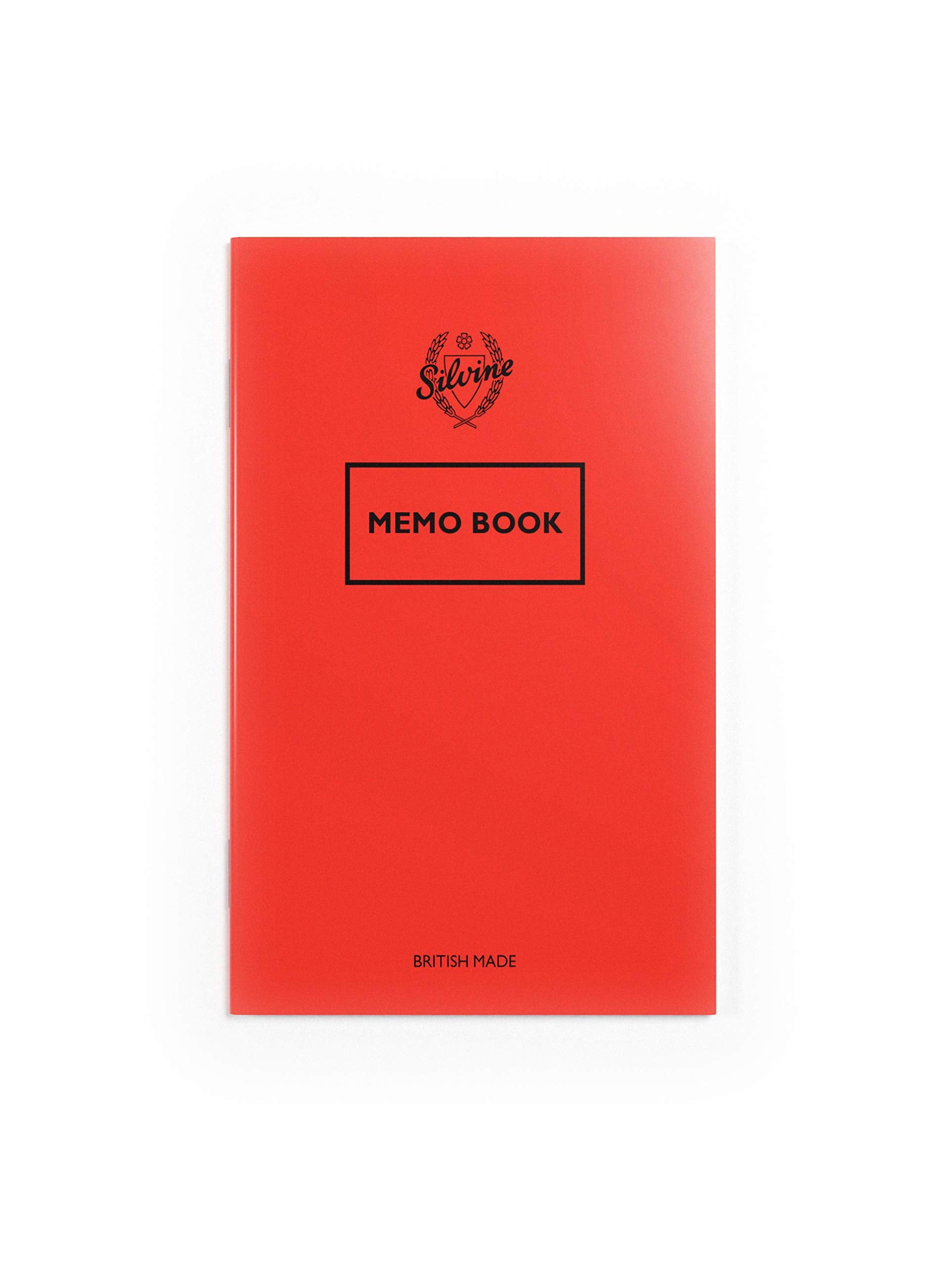 Silvine Red Memo Book - 72 Pages Lined, 158x99mm Pocket Size | 3 Pack | 75gsm Paper