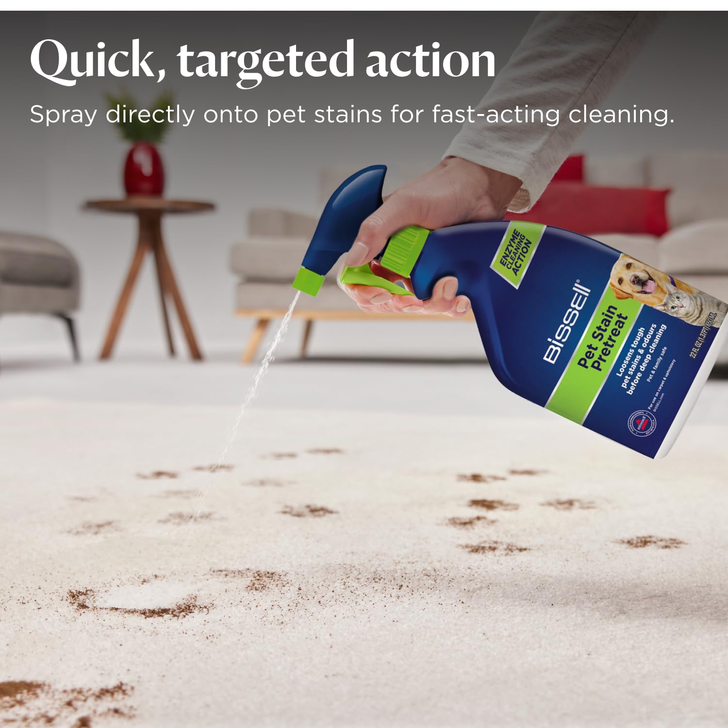 BISSELL Pet Stain Pre-Treat Spray for Carpet & Upholstery - Enzyme Cleaning Action | 650 ml 6