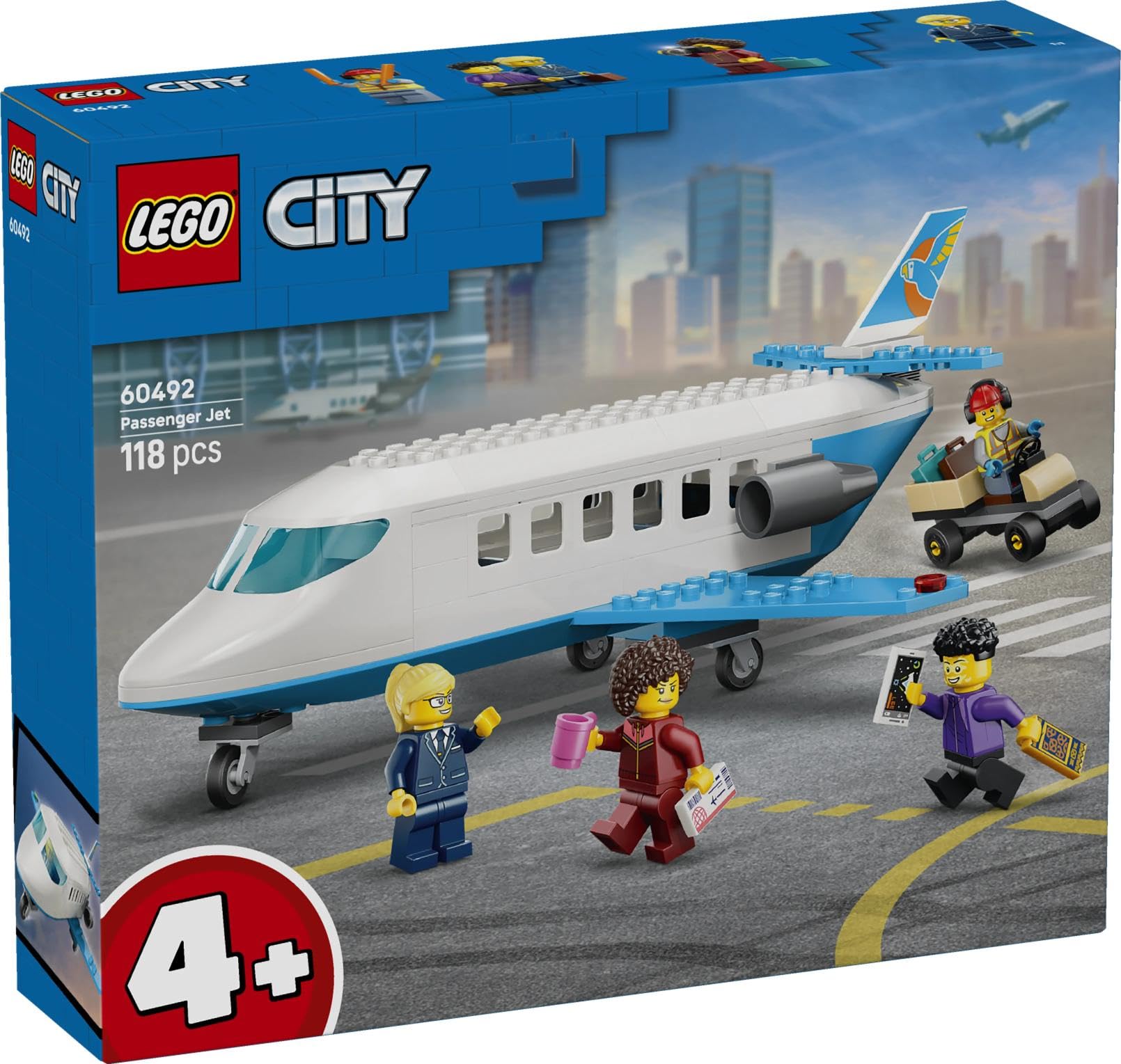 LEGO City Passenger Jet 60492 Building Set for Ages 4+ with 4 Minifigures and Accessories 6