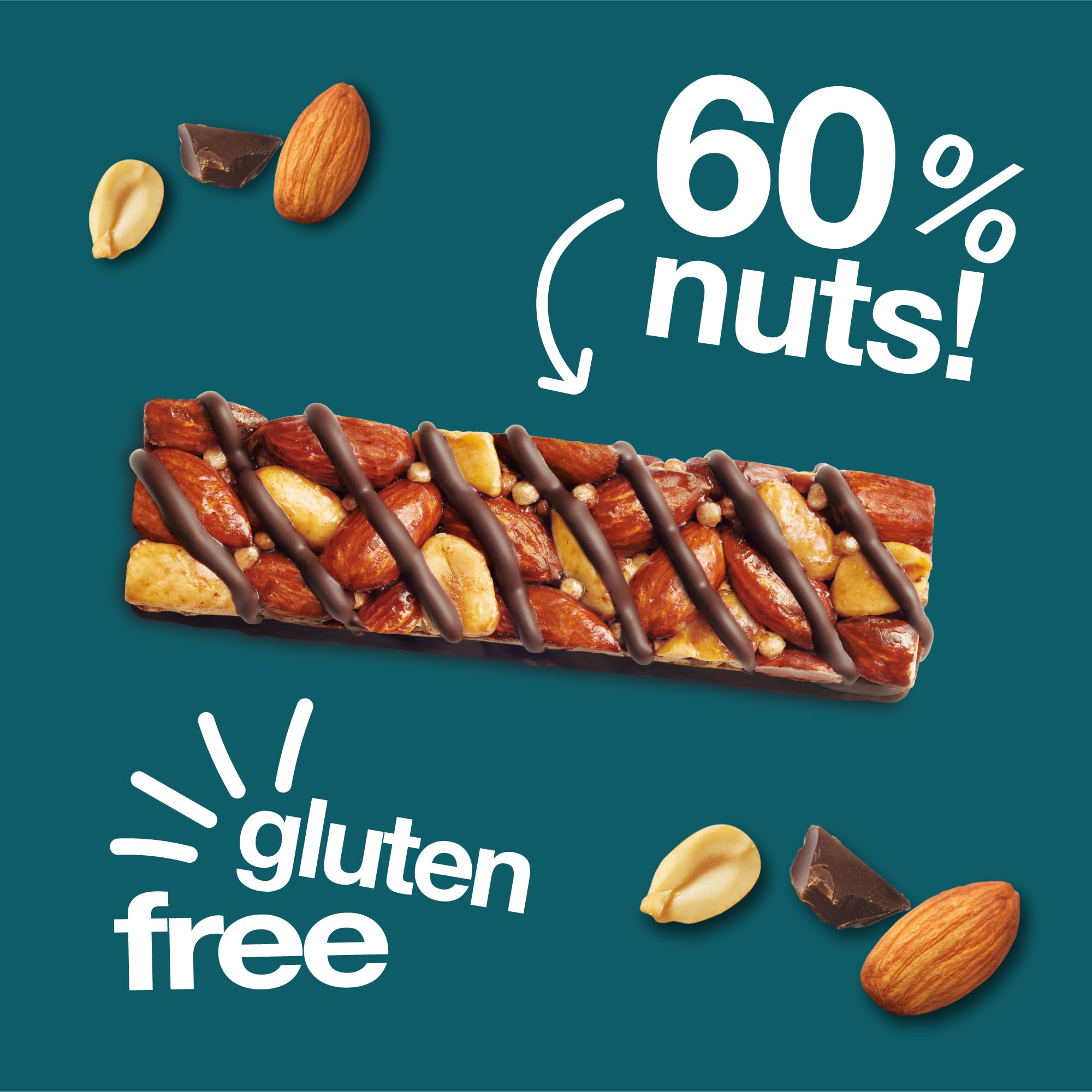 KIND - Dark Chocolate Nuts & Sea Salt Gluten Free Snack Bars, High Fibre, No Artificial Ingredients, 12 x 40g