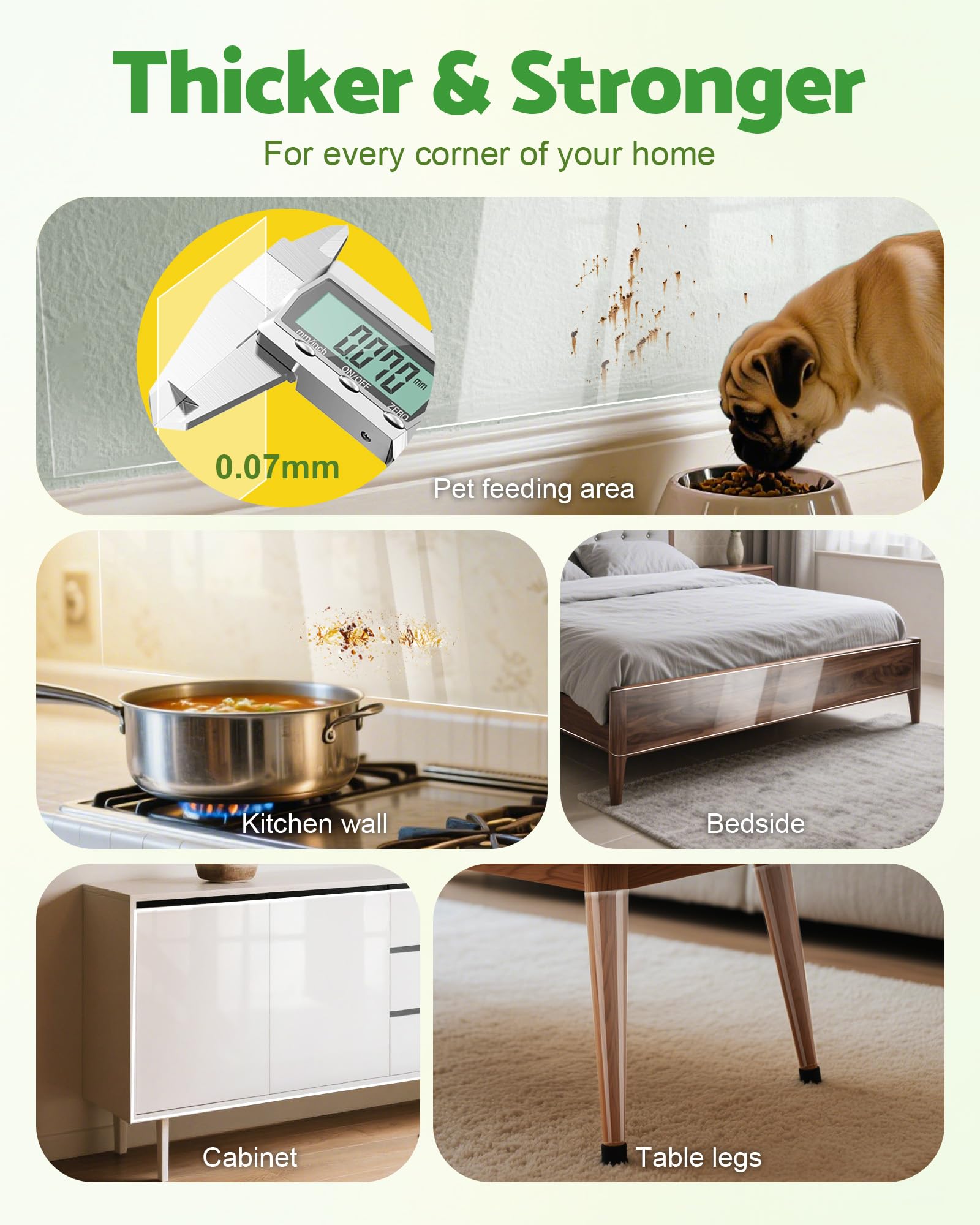 Gimars Anti-Scratch Furniture Protector Roll - Transparent, 20cm x 500cm | Plastic | No Residue 5