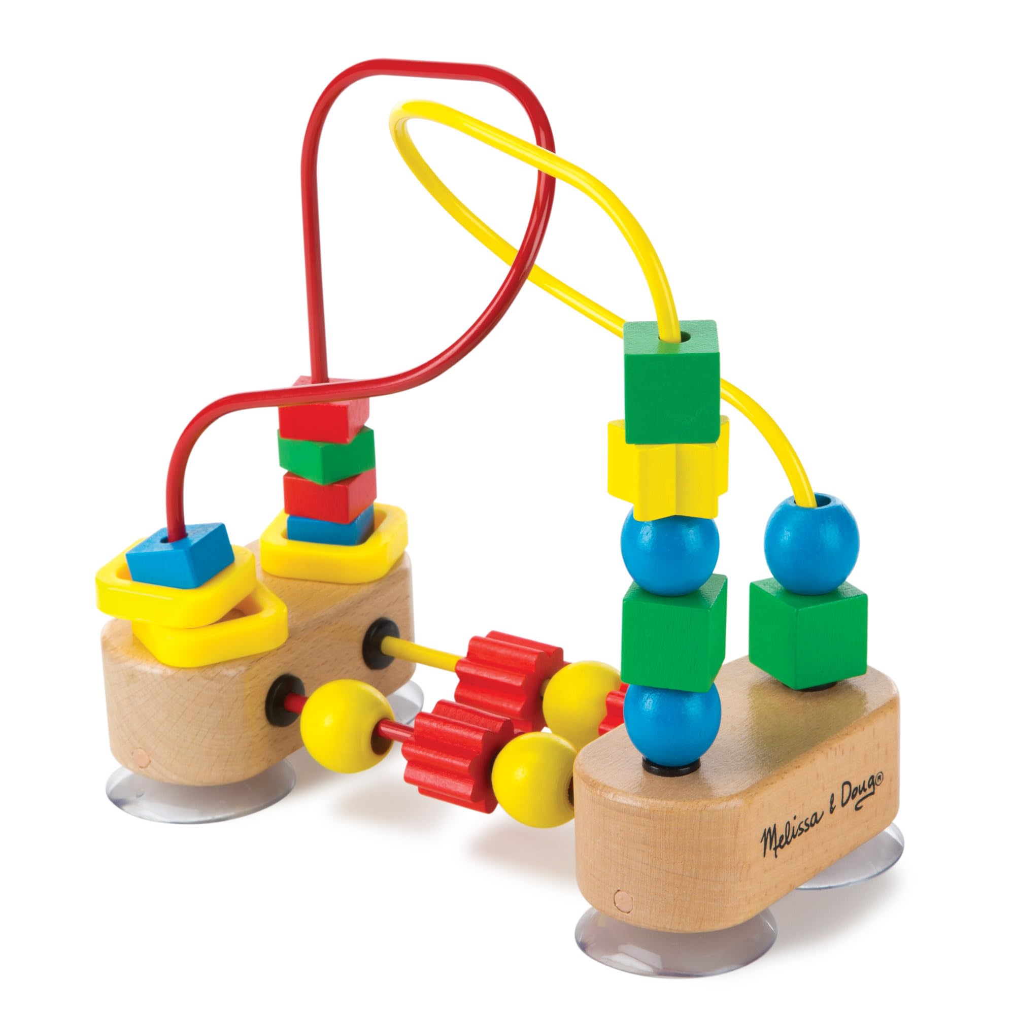 Melissa & Doug First Bead Maze Wooden Toddler Activity Toy | 18 Beads, 3 Rings | Ages 12+ Months