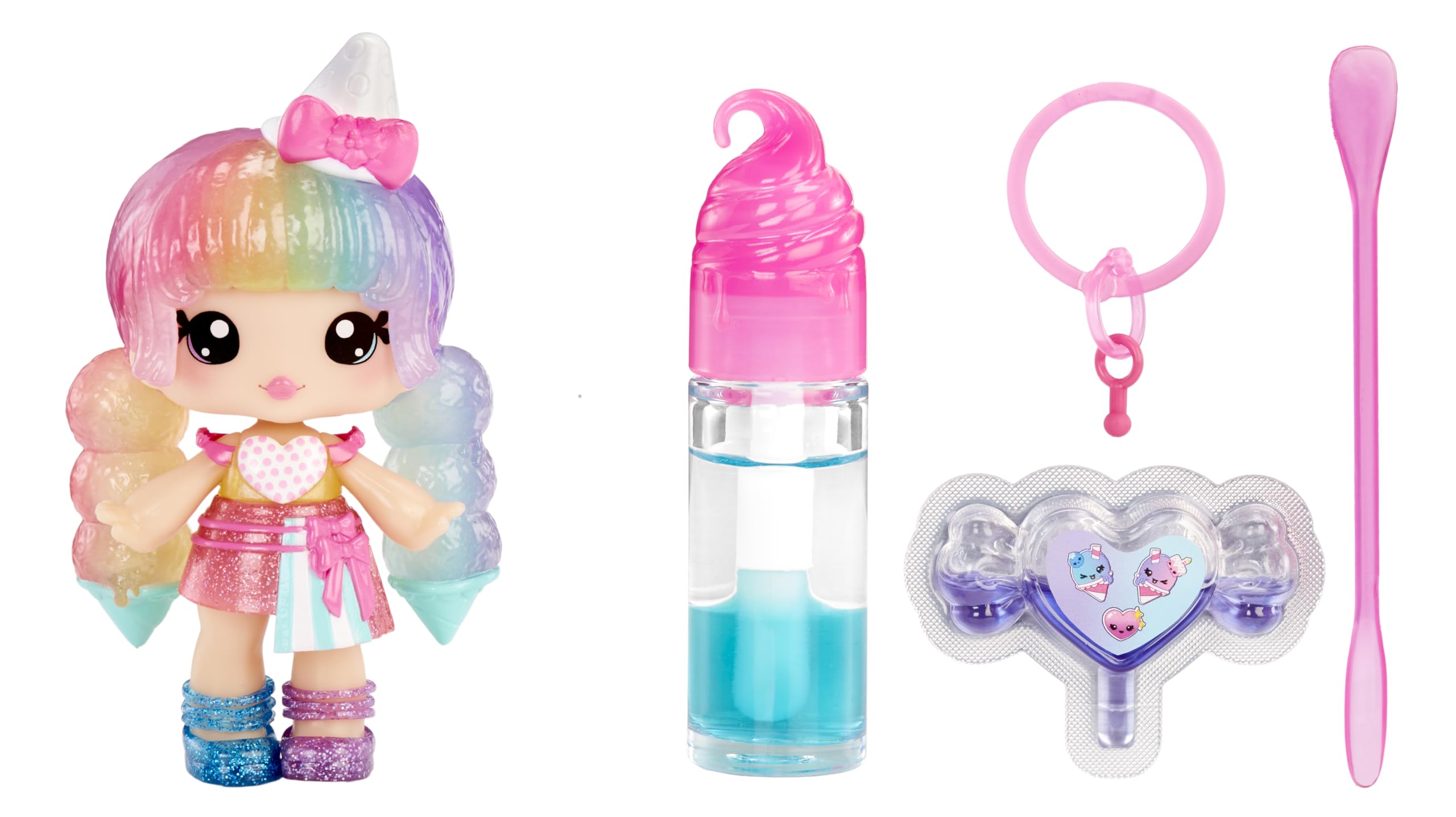 Yummiland Stephie Snowcone Doll with Mystery Color Change Hair & DIY Two-Tone Lip Gloss