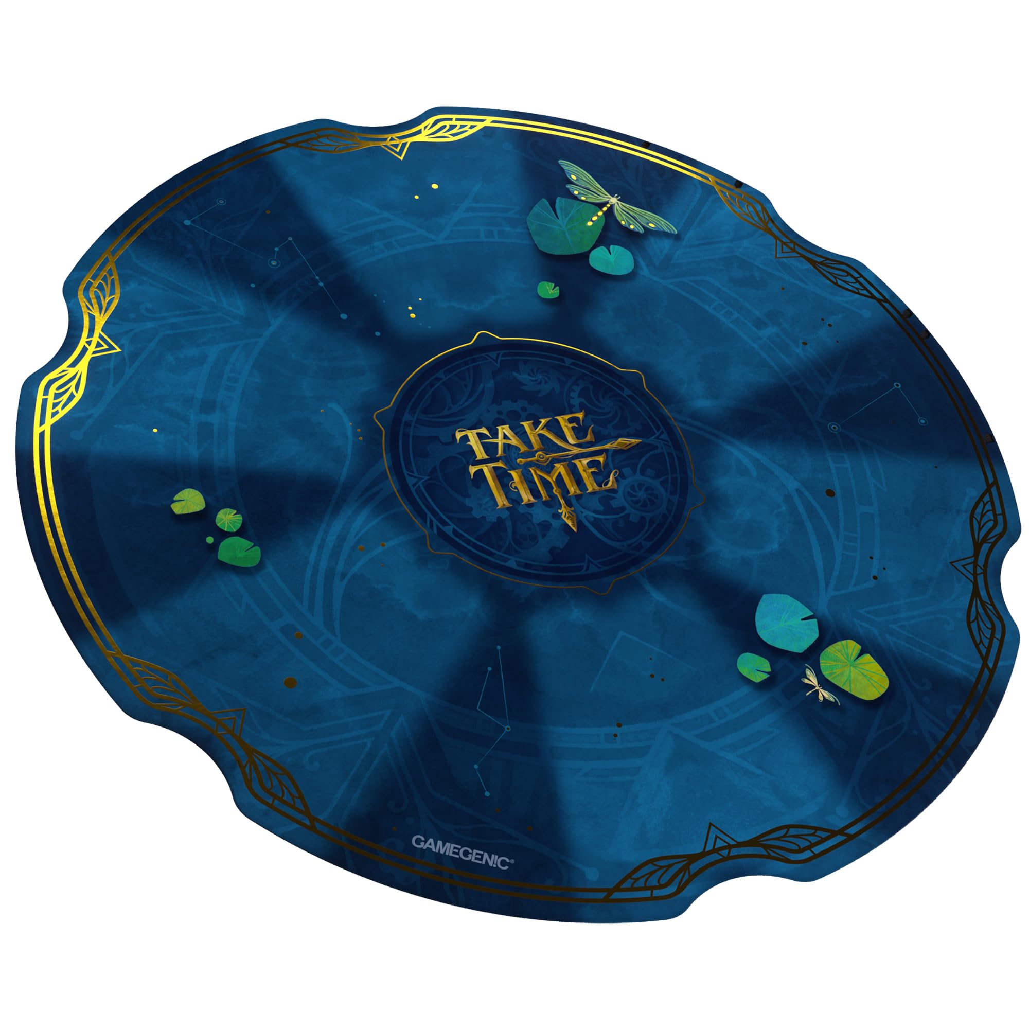 Gamegenic Take Time Game Mat - Premium Rubber Surface | Gold Foil Accents | 2mm Thick