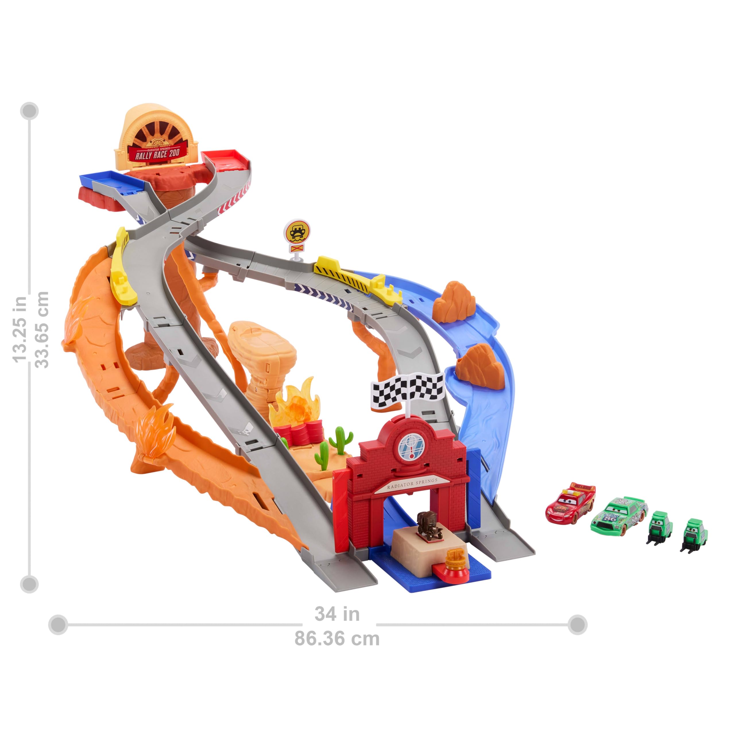 Disney Princess Lightning McQueen & Chick Hicks Radiator Springs Race & Rescue Playset | Multicolor | 6 Items 3