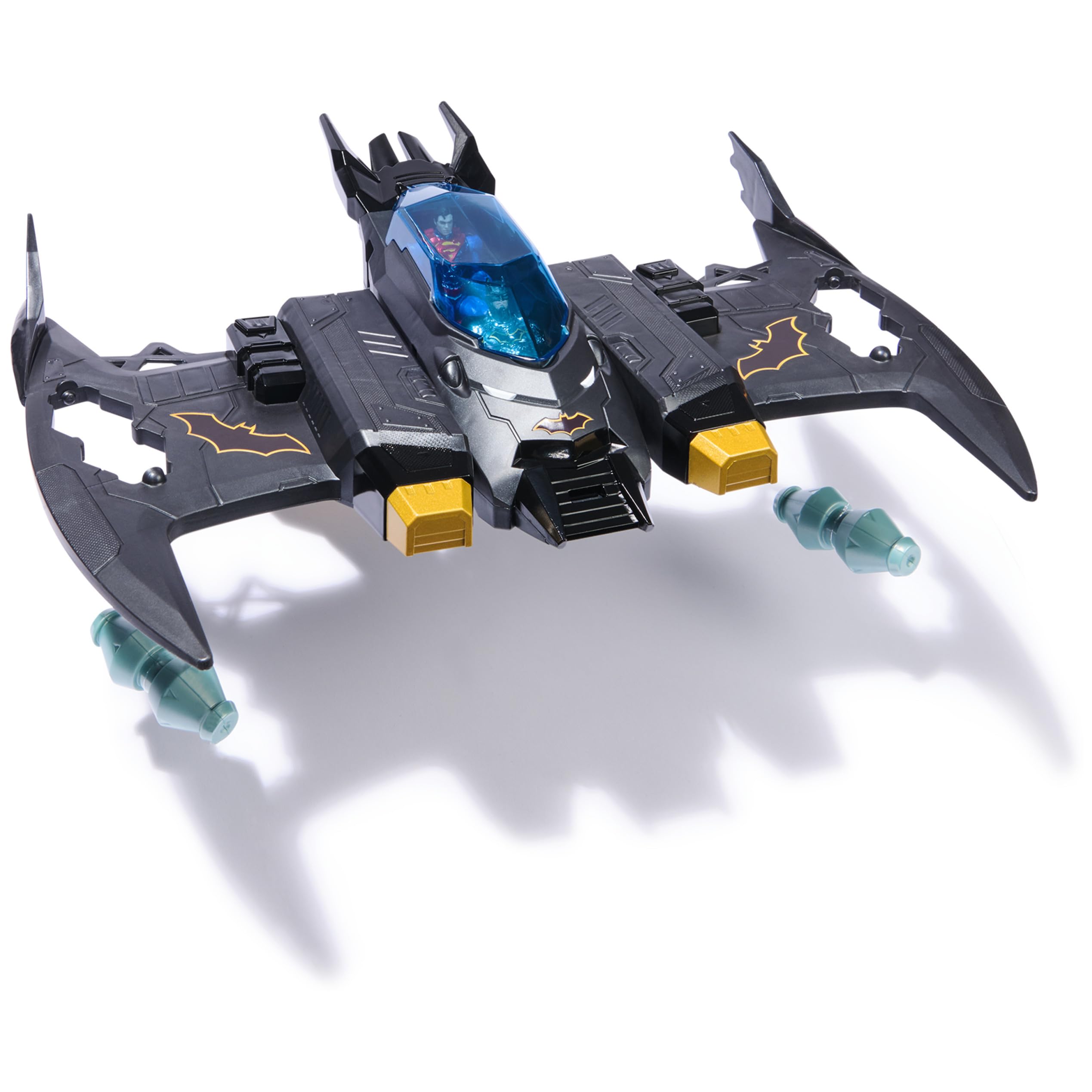 DC Comics Metal Force Transforming Batwing Playset - 2-in-1 Batwing to Mech Transformation | Includes Batman & Superman Figures 4