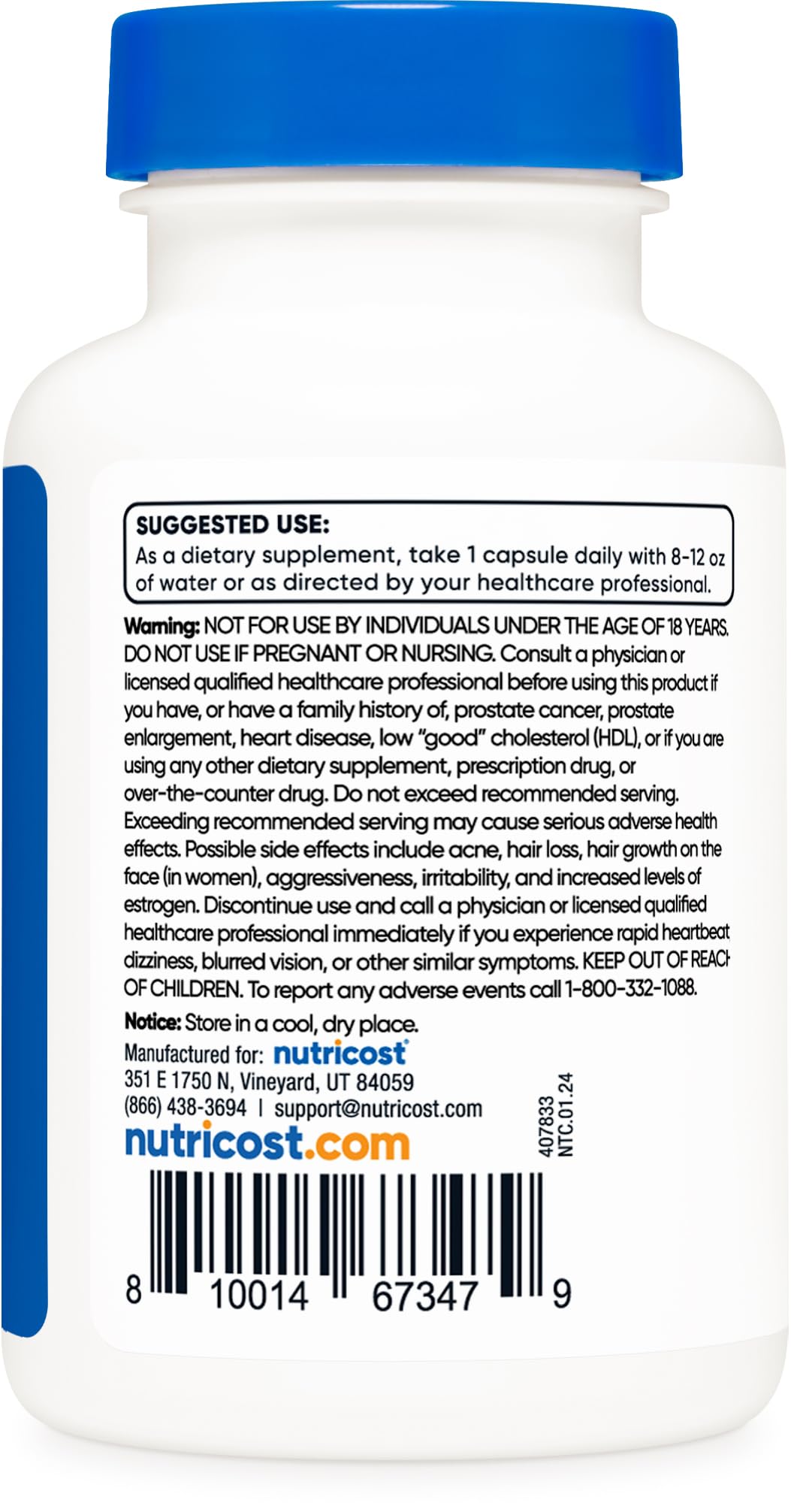 Nutricost Pregnenolon 30 mg – 120 Kapseln, gentechnikfrei, glutenfrei, pflanzlich 4