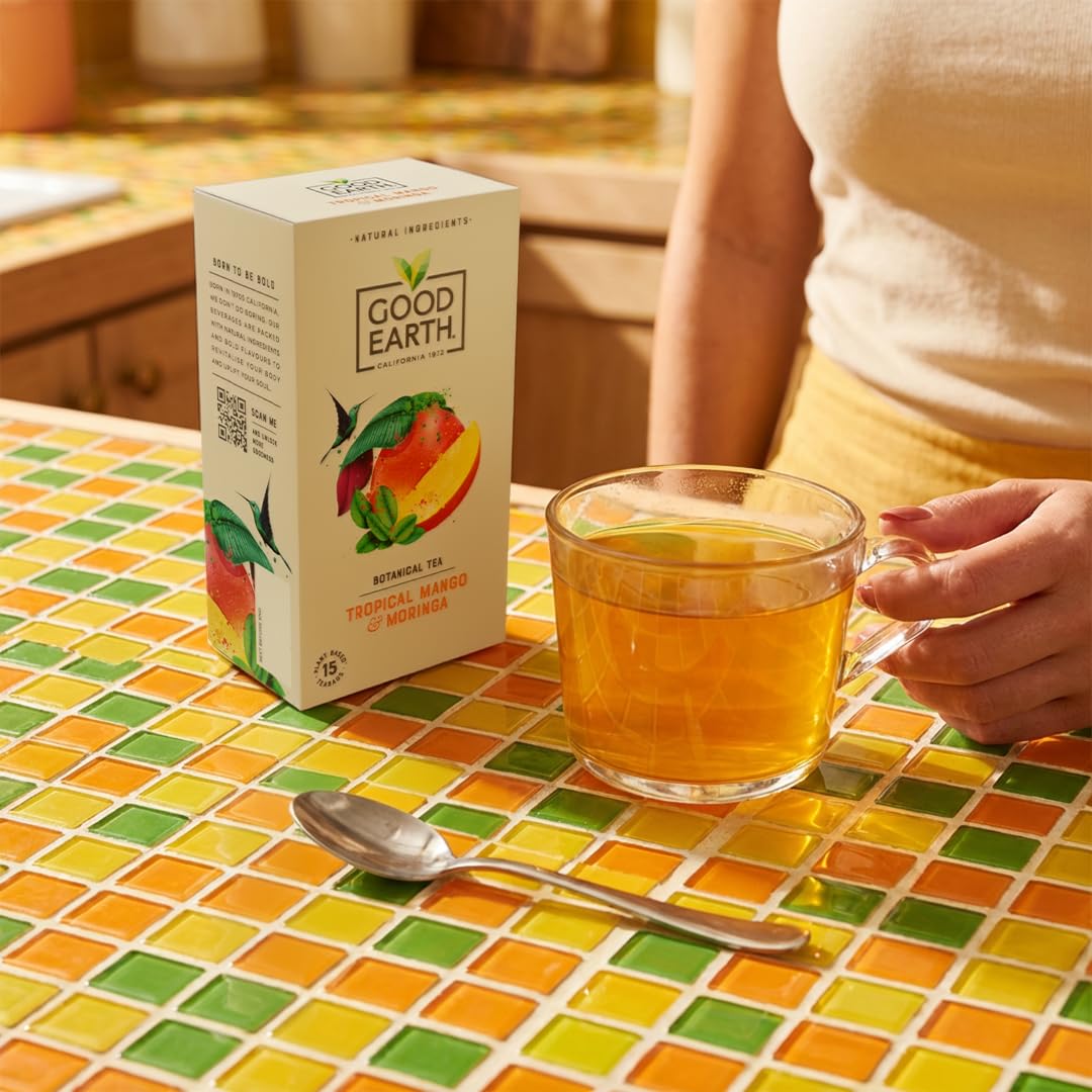 Good Earth Tea Co. Tropical Mango & Moringa Herbal Tea Bags - 15 Count (Pack of 5) 3