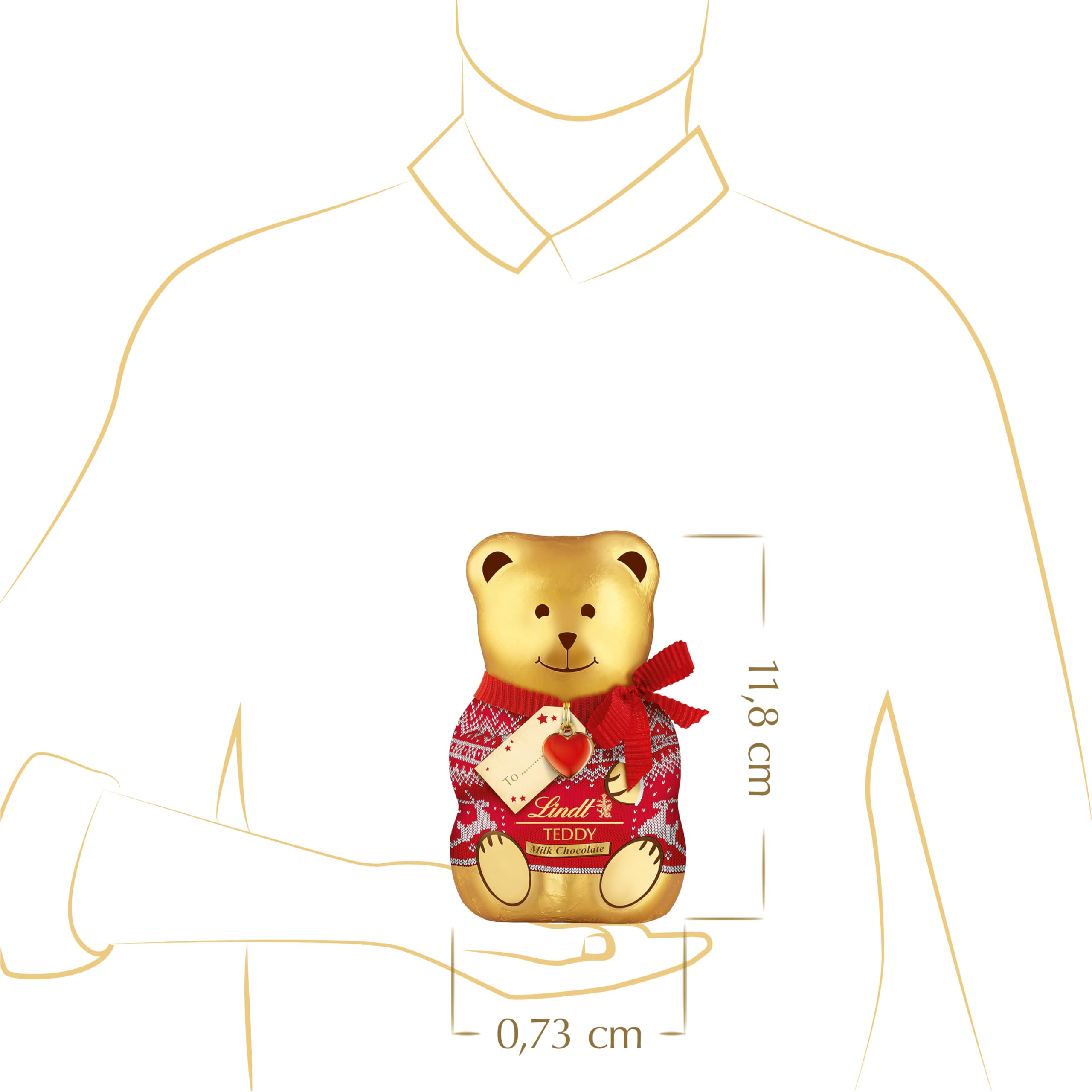 Lindt Teddy Milk Chocolate with Red Gift Tag – 100g – Christmas Gift Bundle of 3 3