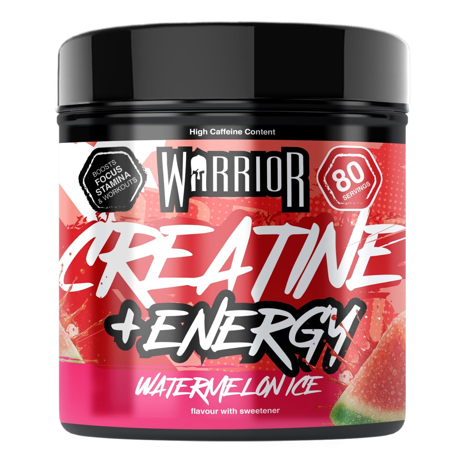 Warrior Creatine Monohydrate Powder + Energy - 360g, 80 Servings | Micronised Formula