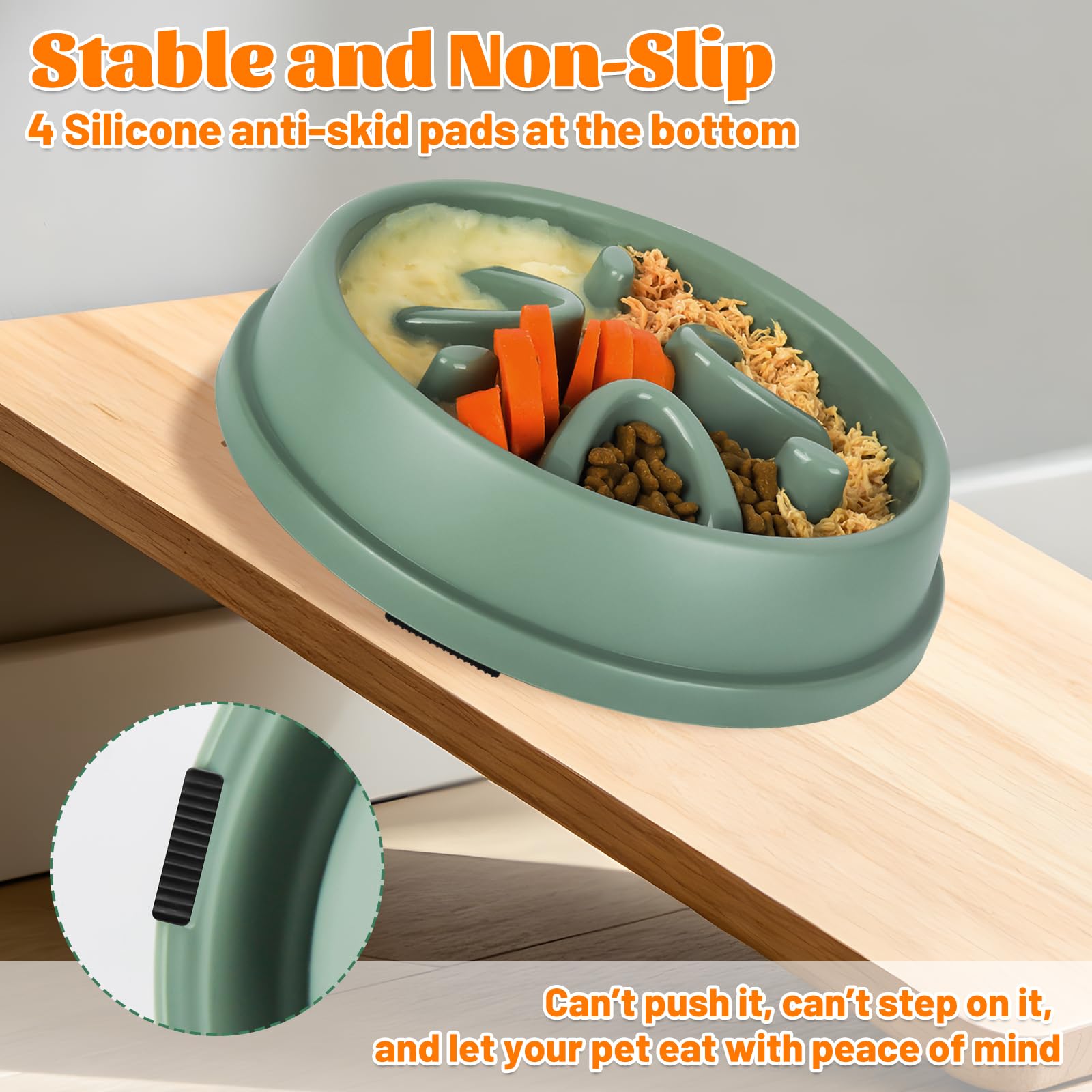 elzle Slow Feeder Dog Bowl - Anti-Choke Design | Anti-Slip Silicone Base | Food-Grade PP 6