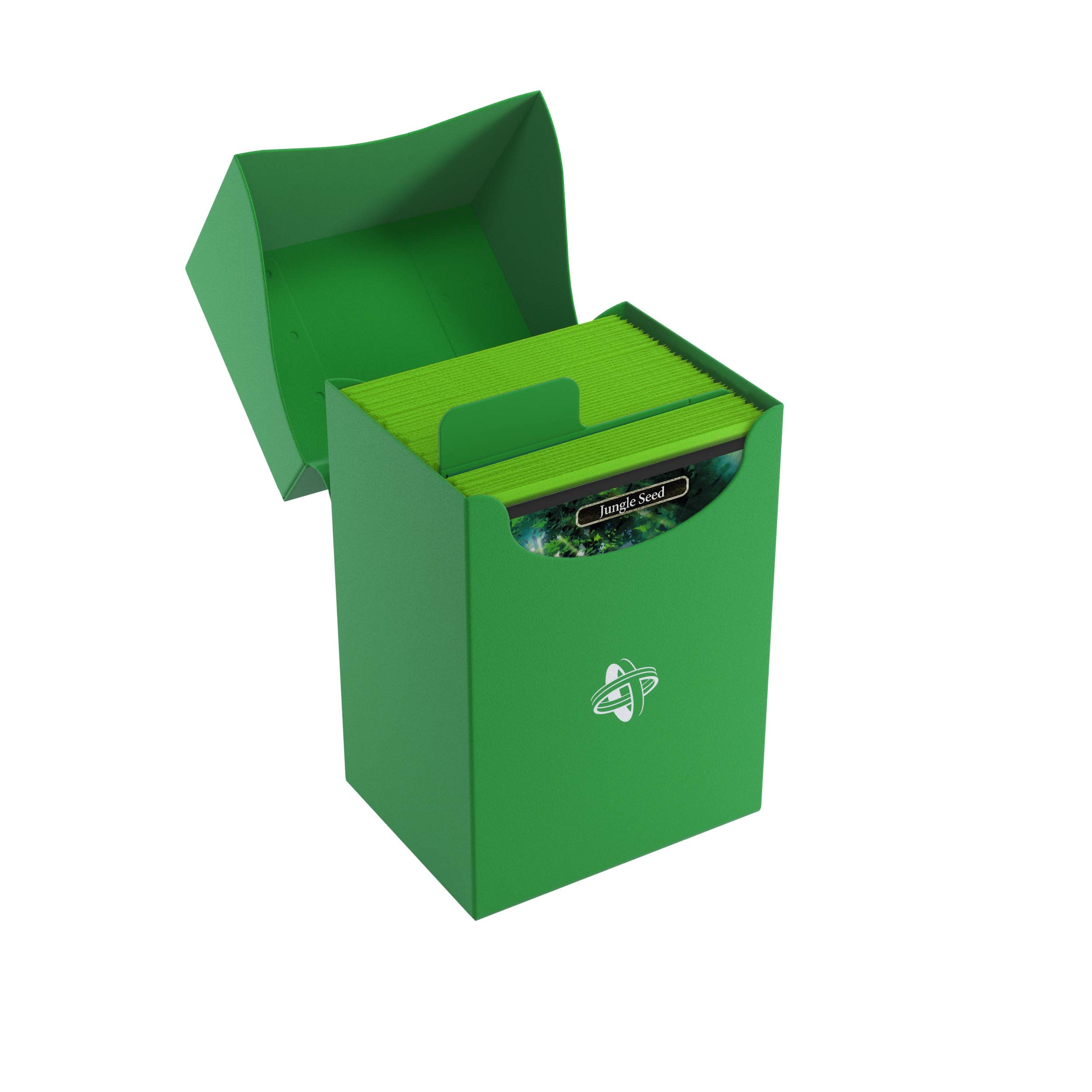 Gamegenic 80-Card Deck Holder - Green | Self-Locking Lid | Cobra Neck Technology | Includes Divider 4