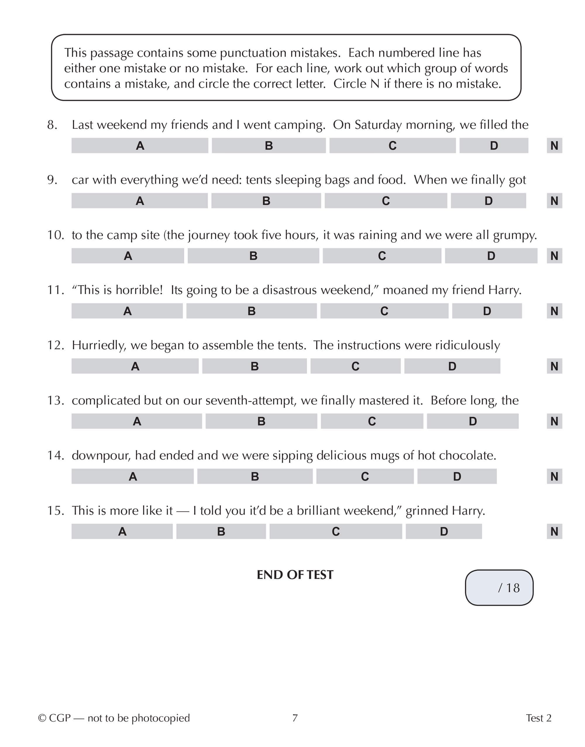 CGP 11+ GL 10-Minute Tests: English SPaG | Ages 10-11 | Includes Online Edition 3