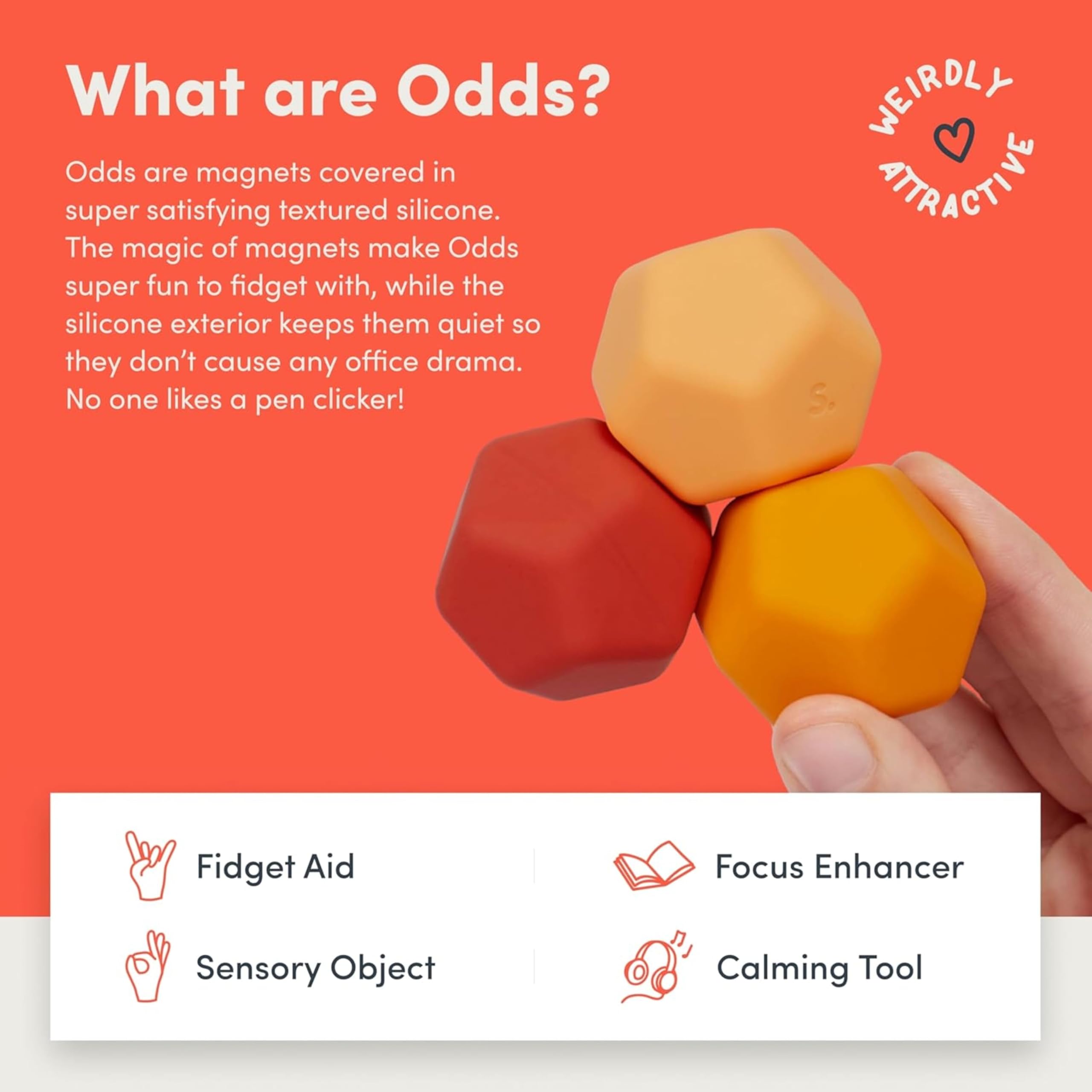 Speks Odds Soft Silicone Fidget Magnets - Silent Stress Relief | Unisex Adult | Planes Orange 3