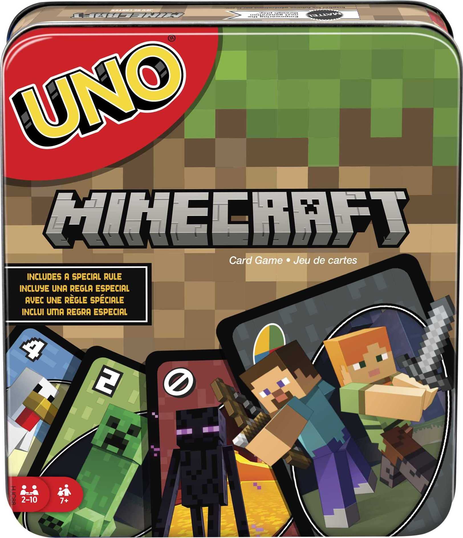 Mattel Games UNO Minecraft Edition Card Game | 2-10 Players | Ages 7+ | Multicolor 1