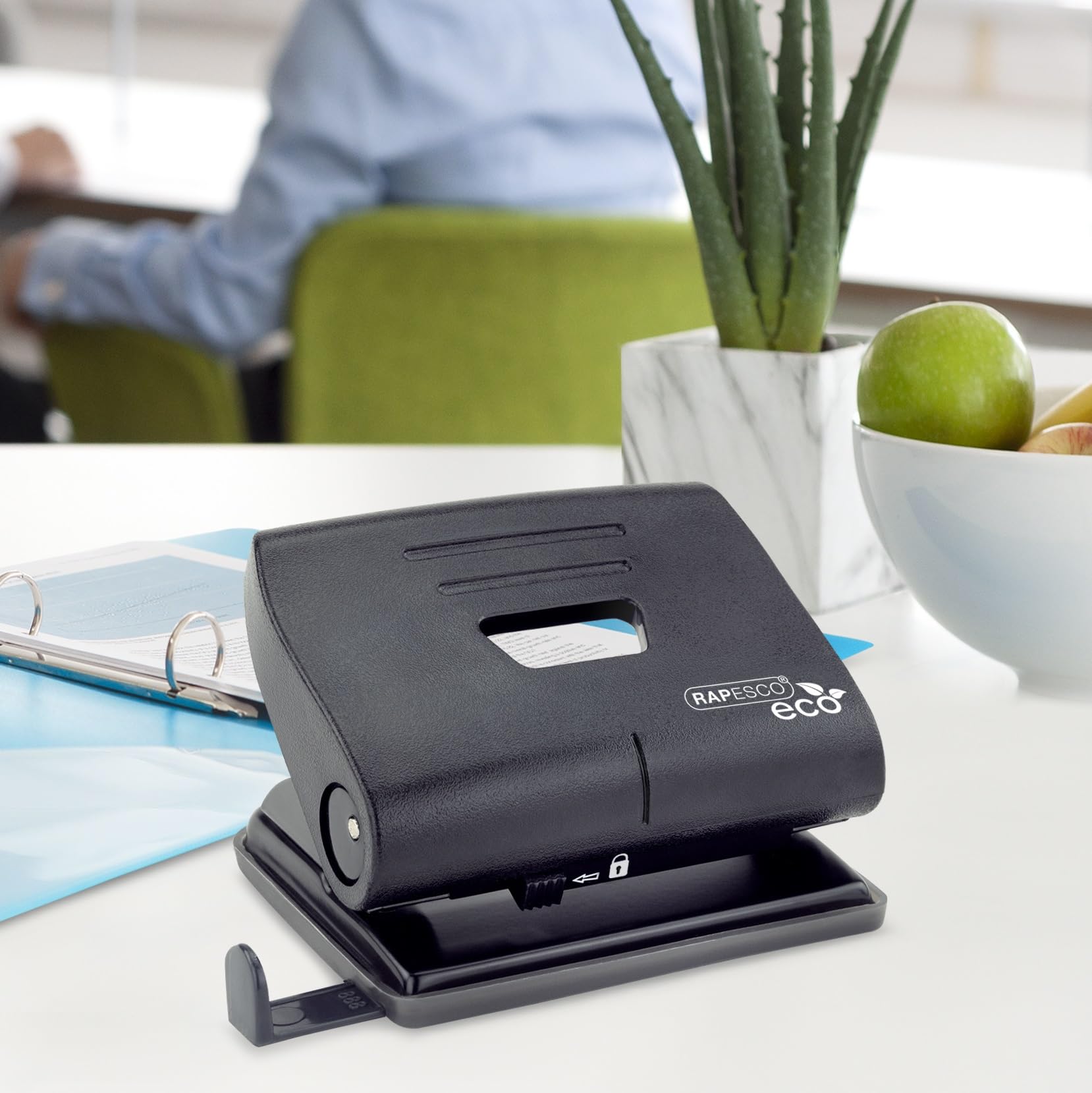 RAPESCO ECO 2-Hole Punch - 22 Sheet Capacity | Black | Pack of 3 6