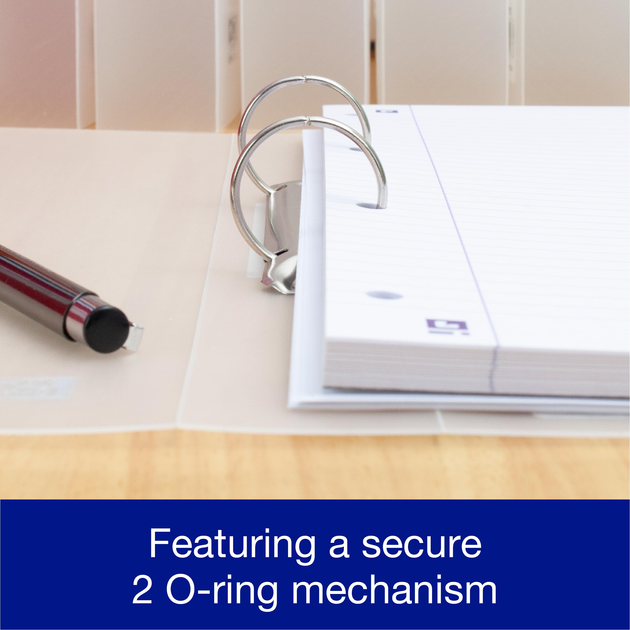 Oxford A4 Flexible O-Ring Binder - 25mm Capacity, Translucent Clear Finish | Polypropylene 5