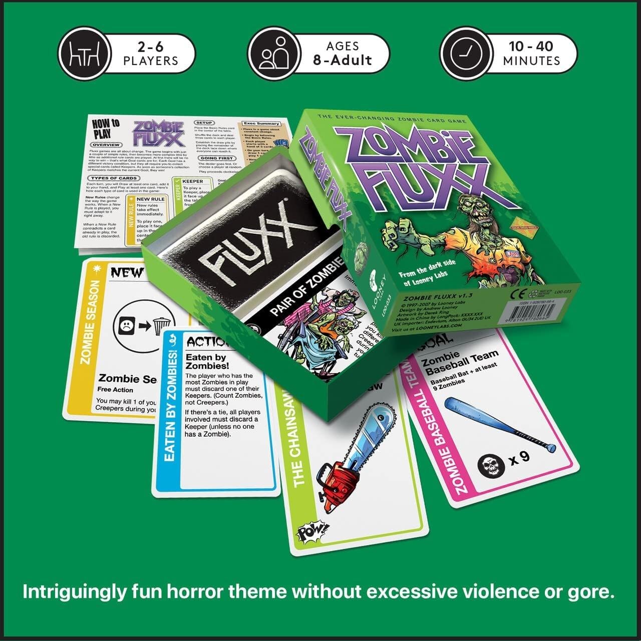 Looney Labs Zombie Fluxx Kartenspiel, Mehrfarbig 5