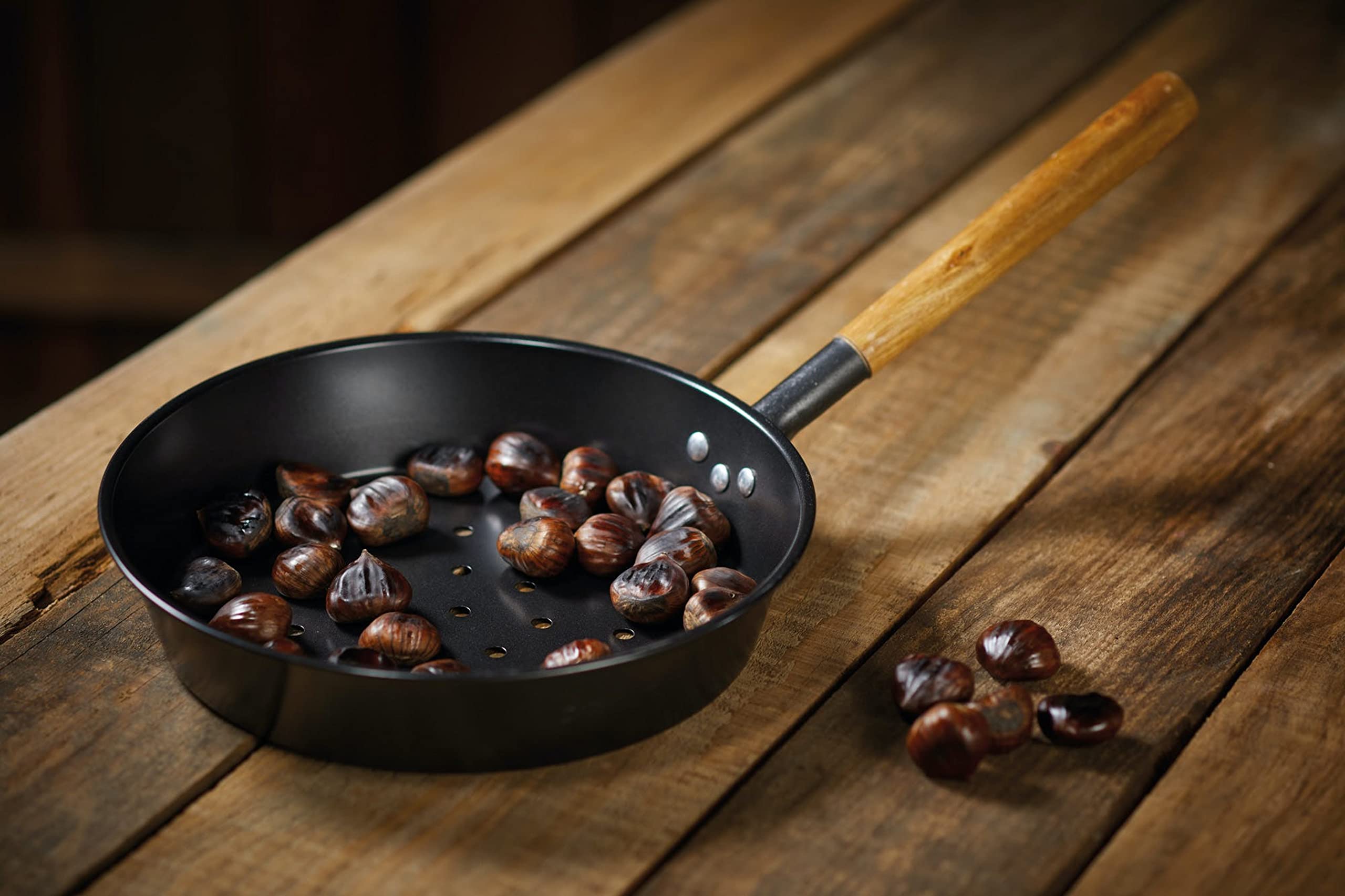 KitchenCraft - Carbon Steel Chestnut Roasting Pan 27 cm 7
