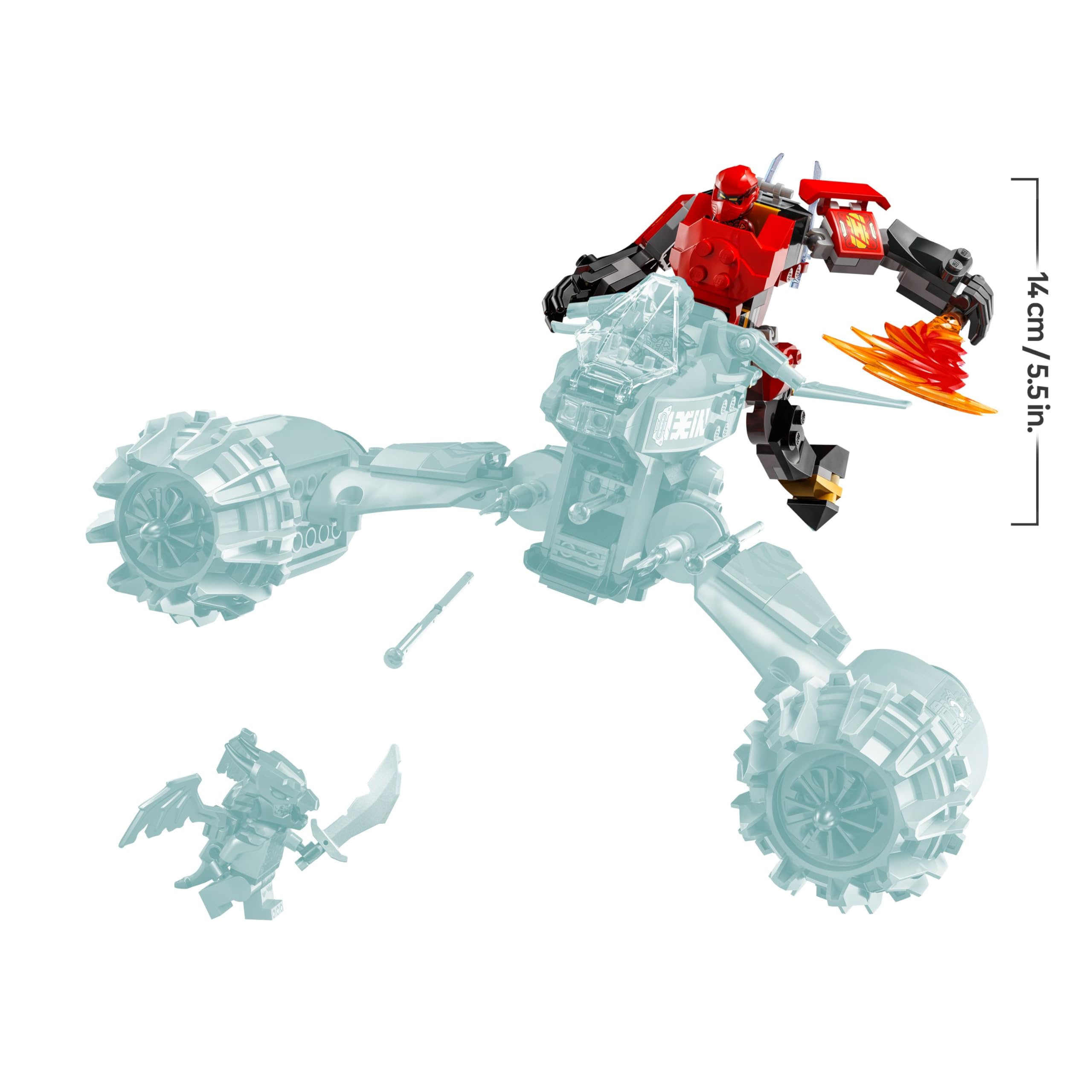 LEGO NINJAGO Kai’s Mech Storm Rider 71830 - Combo Vehicle Set with 3 Minifigures | Ages 7+ 7