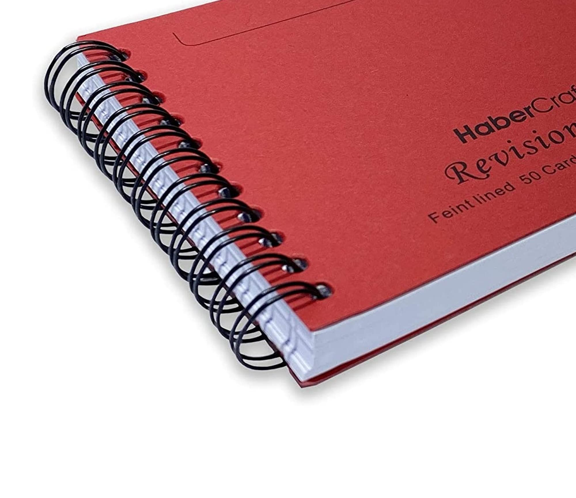 Habercrafts Wirebound Revision Flashcards - A6, 140gsm Ruled Card, Pack of 5 | Spiral Bound 9
