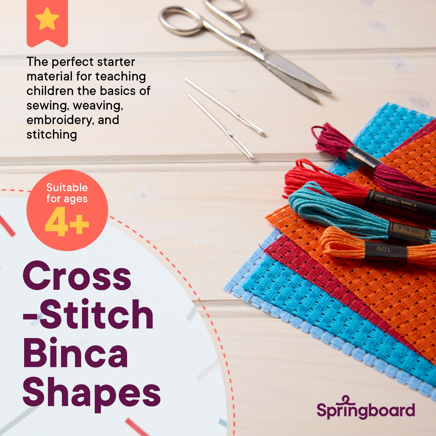Springboard Supplies Cross Stitch Fabric Bookmarks - 50 Pack Binca Mesh for Sewing | 100% Cotton | Assorted Colors 3
