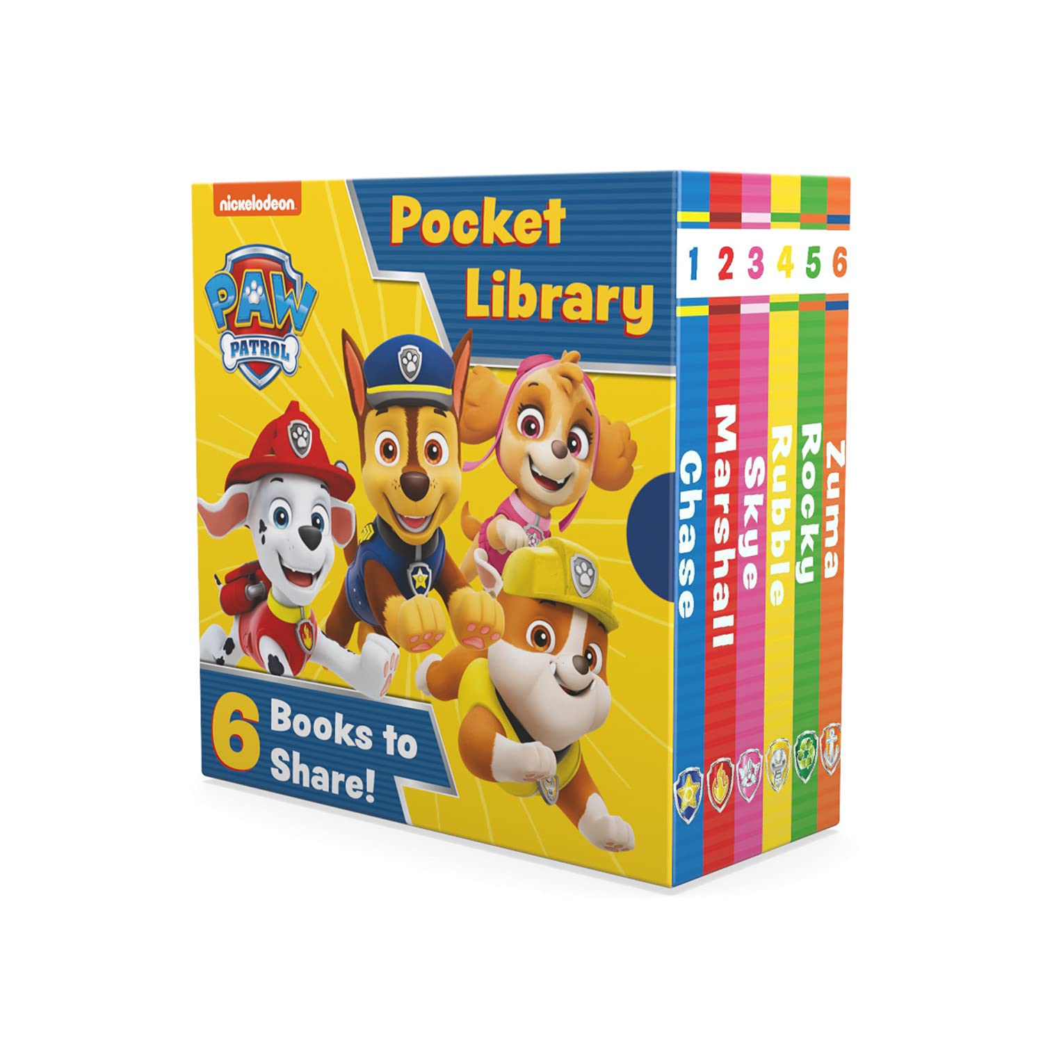 Farshore Paw Patrol Pocket Library - 6 Mini Board Books | Picture Book Format | Ages 2-3