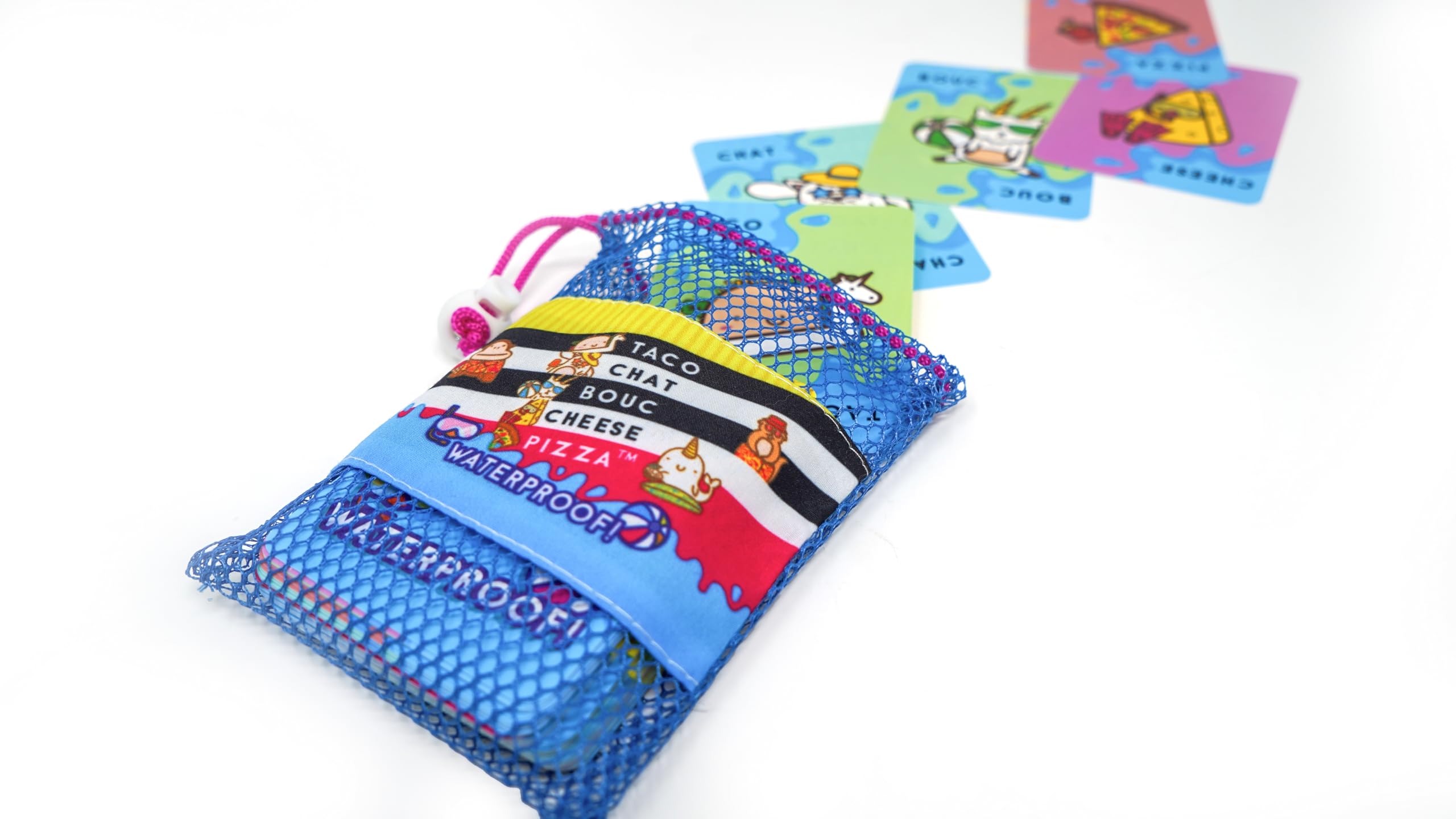 blue orange Taco Cat Goat Cheese Pizza Waterproof Family Card Game | 64 Cards | Ages 8+ 5