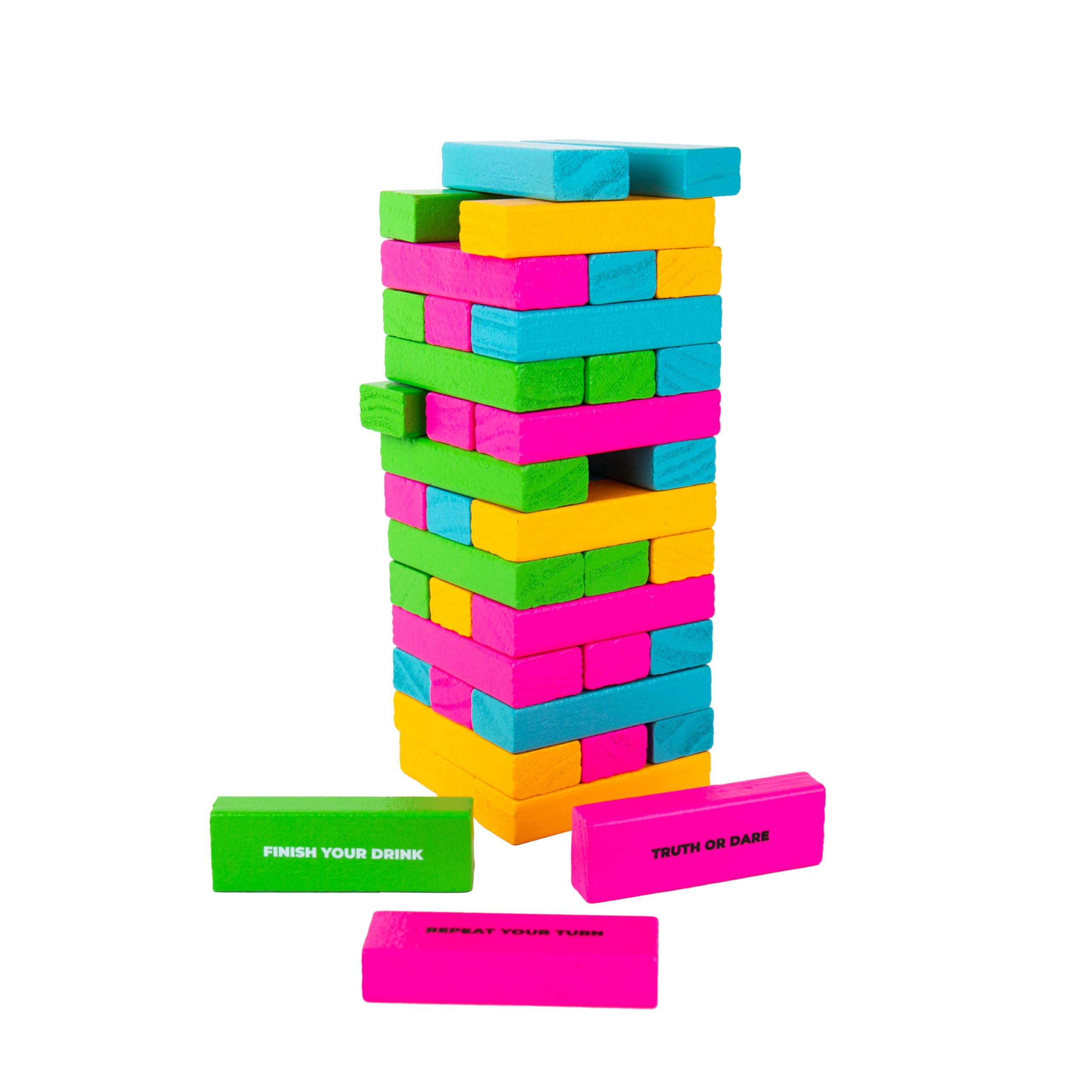 Gift Republic Tipsy Topple Tower Drinking Game - 48 Wooden Blocks | Adult Party Game 6
