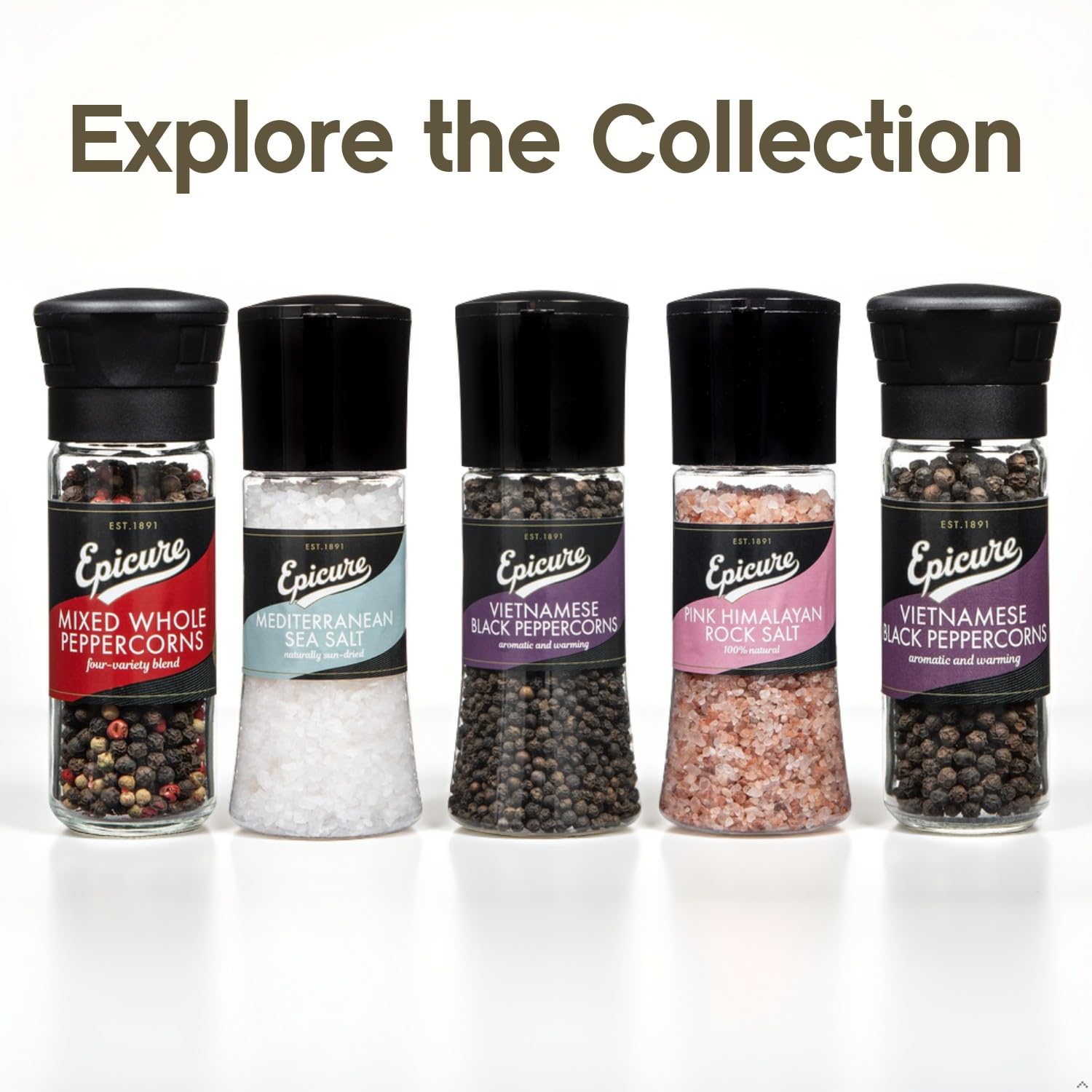 Epicure Mediterranean Sea Salt Grinder - All-Natural Flavor Enhancer | 270g 7
