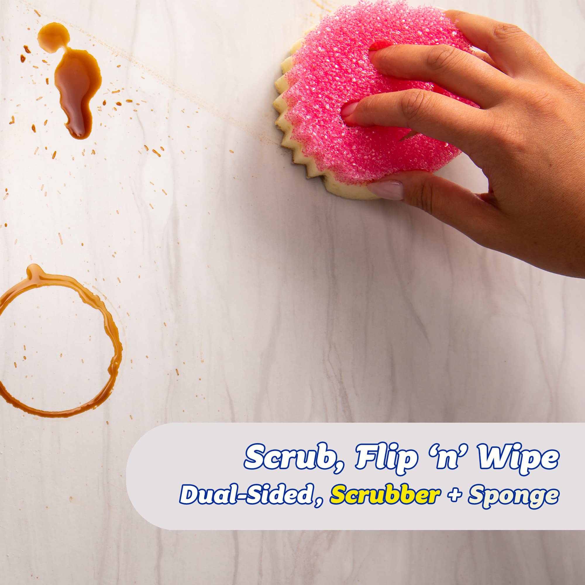 Scrub Daddy Scrub Mommy Dual-Sided Cleaning Sponges - Non-Scratch, Pink, 2 Pack