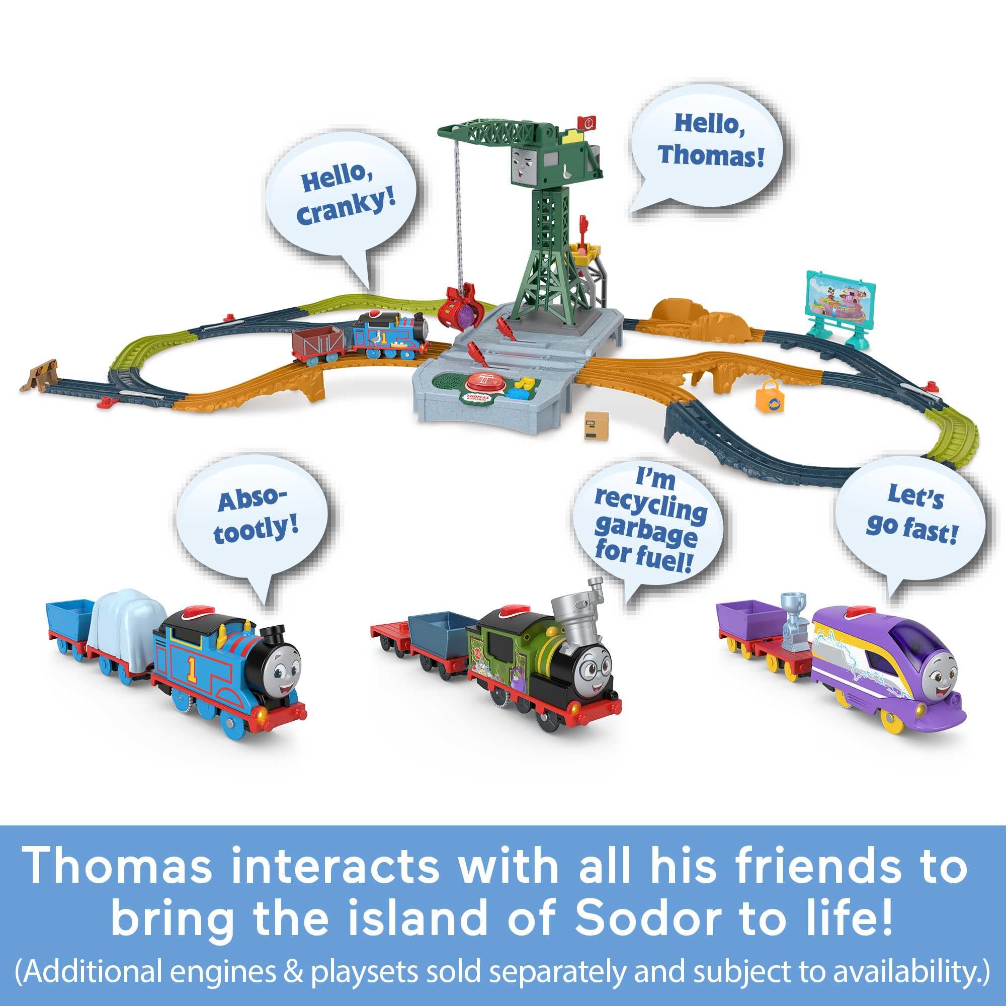 THOMAS & FRIENDS Motorized Talking Thomas Engine with Sounds Phrases & Cargo | Ages 3+ | HWH17 4