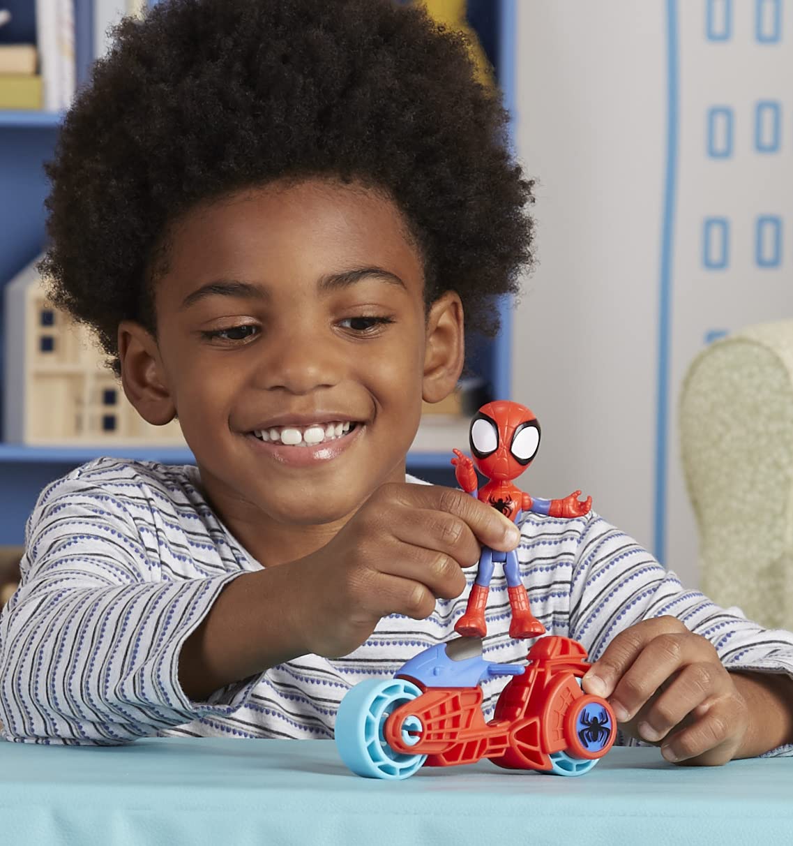 SPIDEY AND HIS AMAZING FRIENDS Spidey Action Figure with Toy Motorcycle | Ages 3+