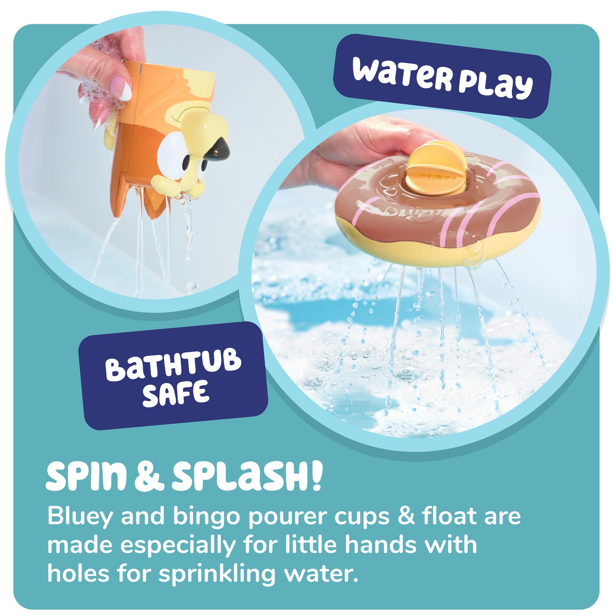 TOMY Bluey Bath Float 2 Pack - Pouring Cups with Water Wheels | Ages 18 Months+ 3