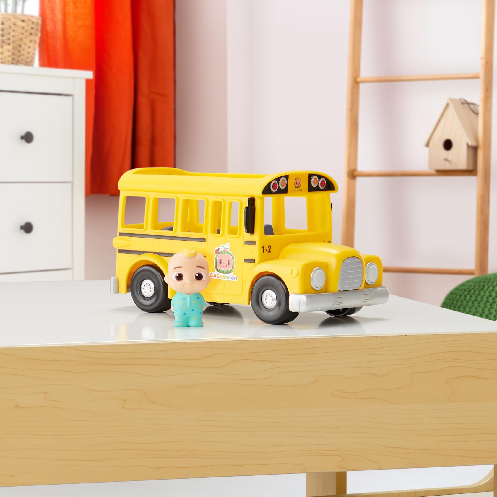 CoComelon Musical Yellow School Bus with JJ Figure - Interactive Vehicle Toy for Kids 6