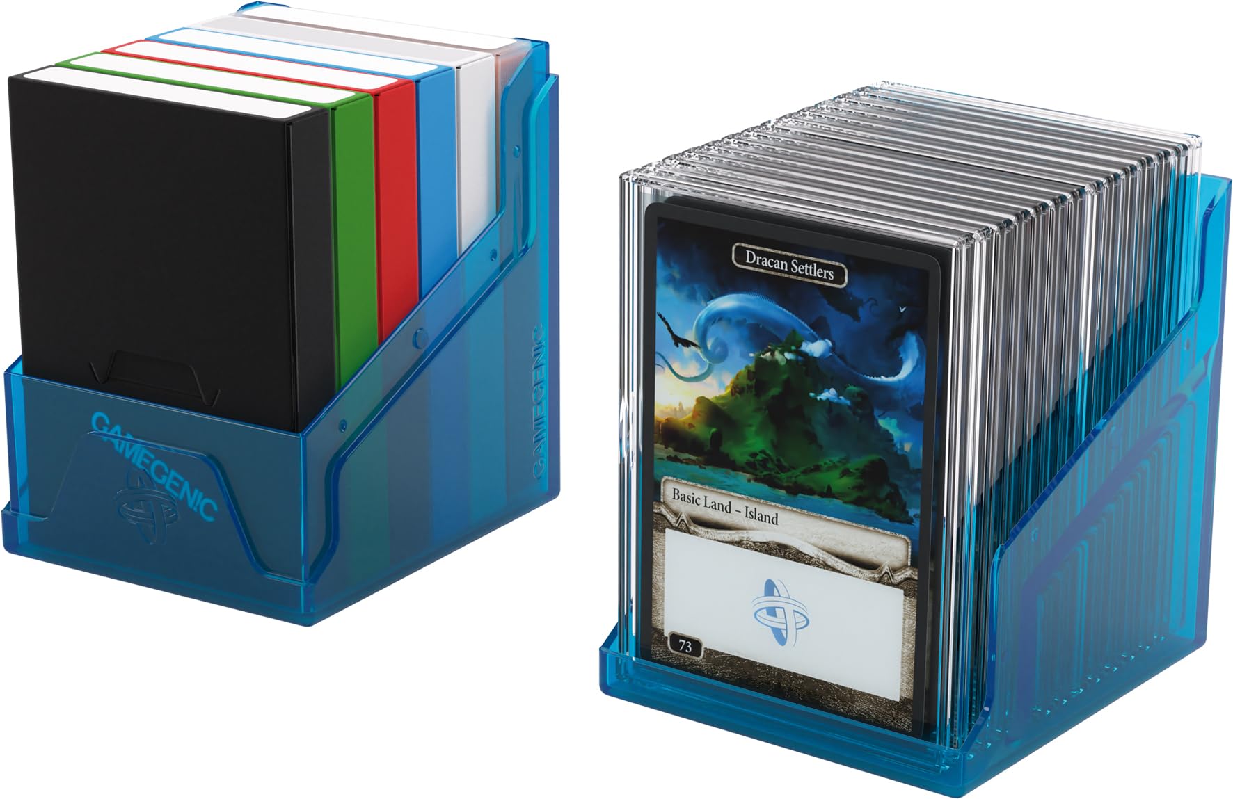 Gamegenic Bastion 100+ XL Deck Box - Blue | Holds 100+ Double-Sleeved Cards | Lockable 3