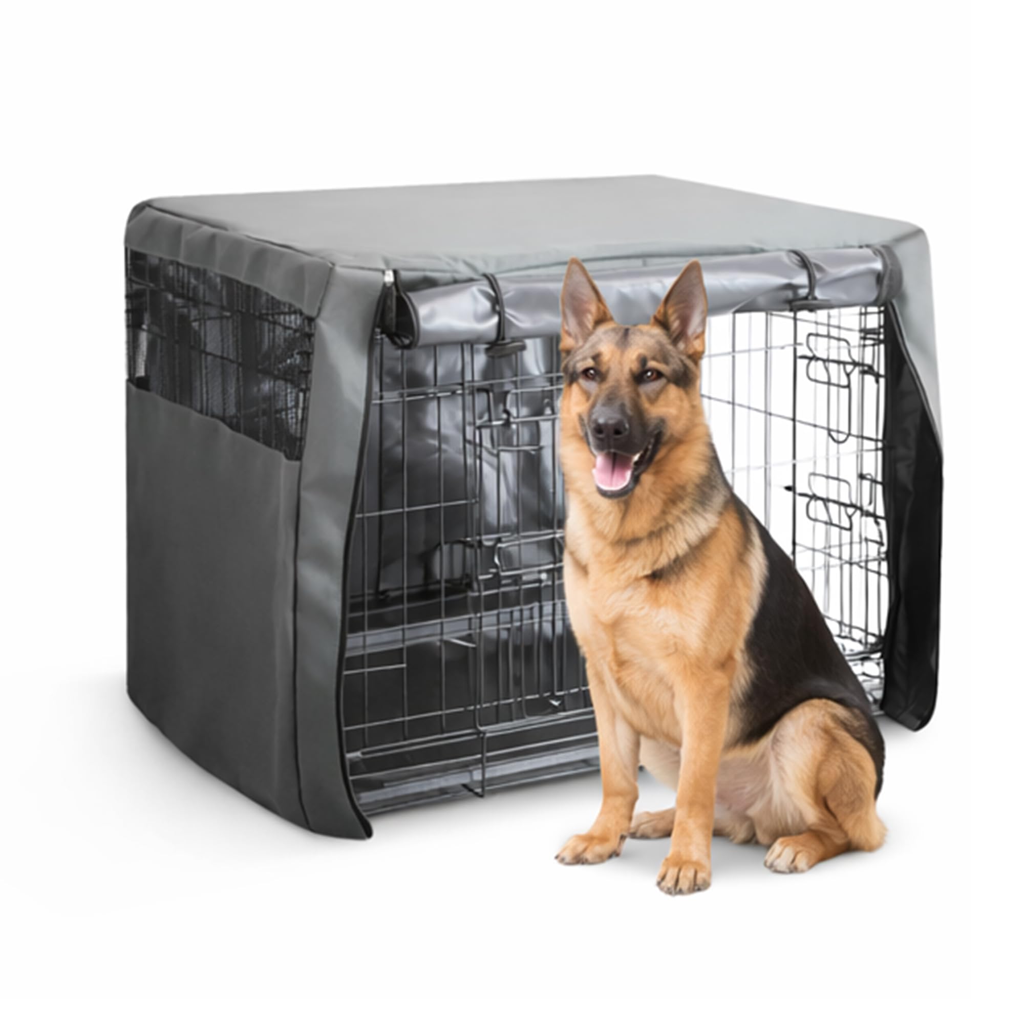 FurDreams Premium Crate Cover - Durable Polyester with PVC Coating | Grey | 48 Inch 1