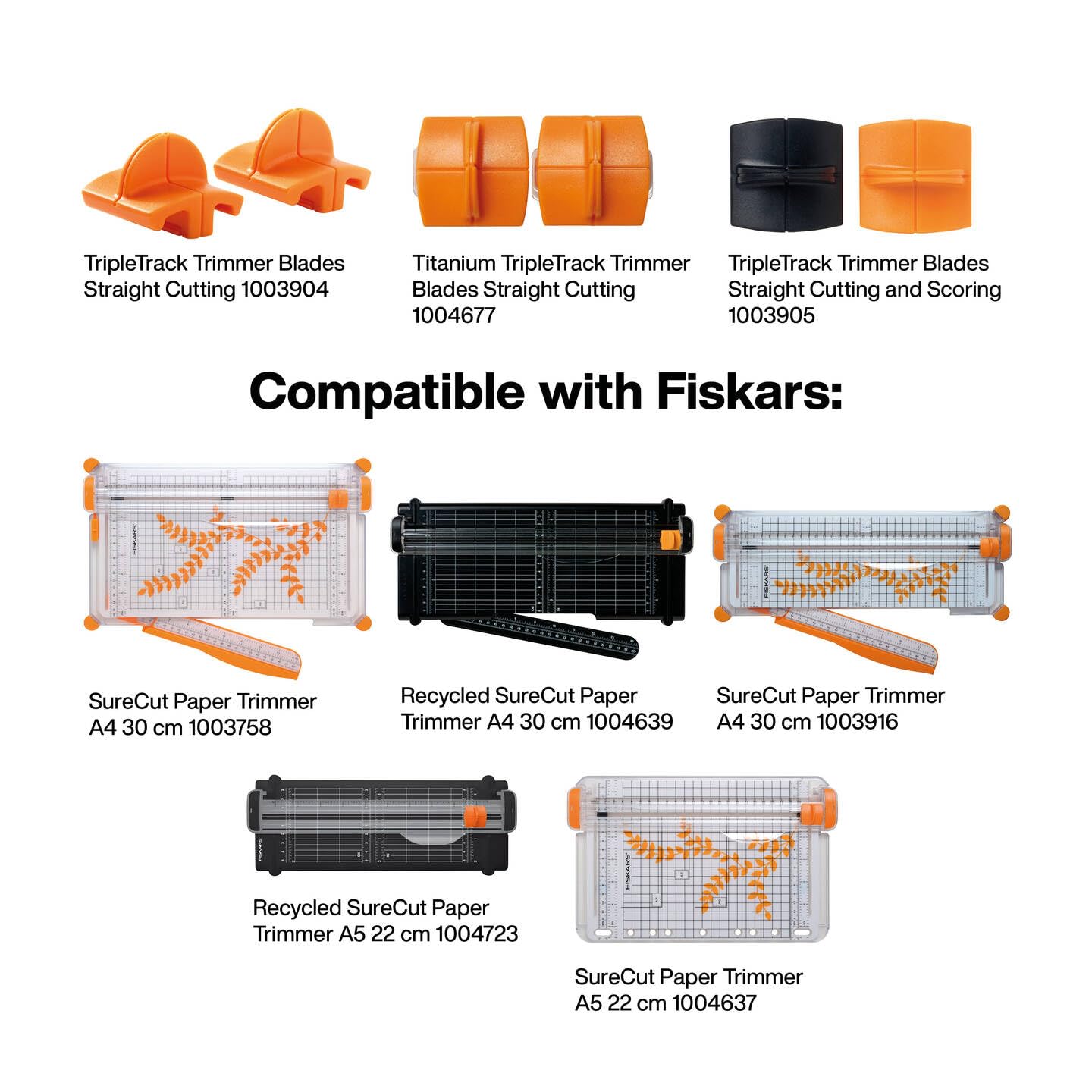 Fiskars Titanium TripleTrack Trimmer Blades - 2 Pack for Straight Cuts | Up to 5 Sheets 3
