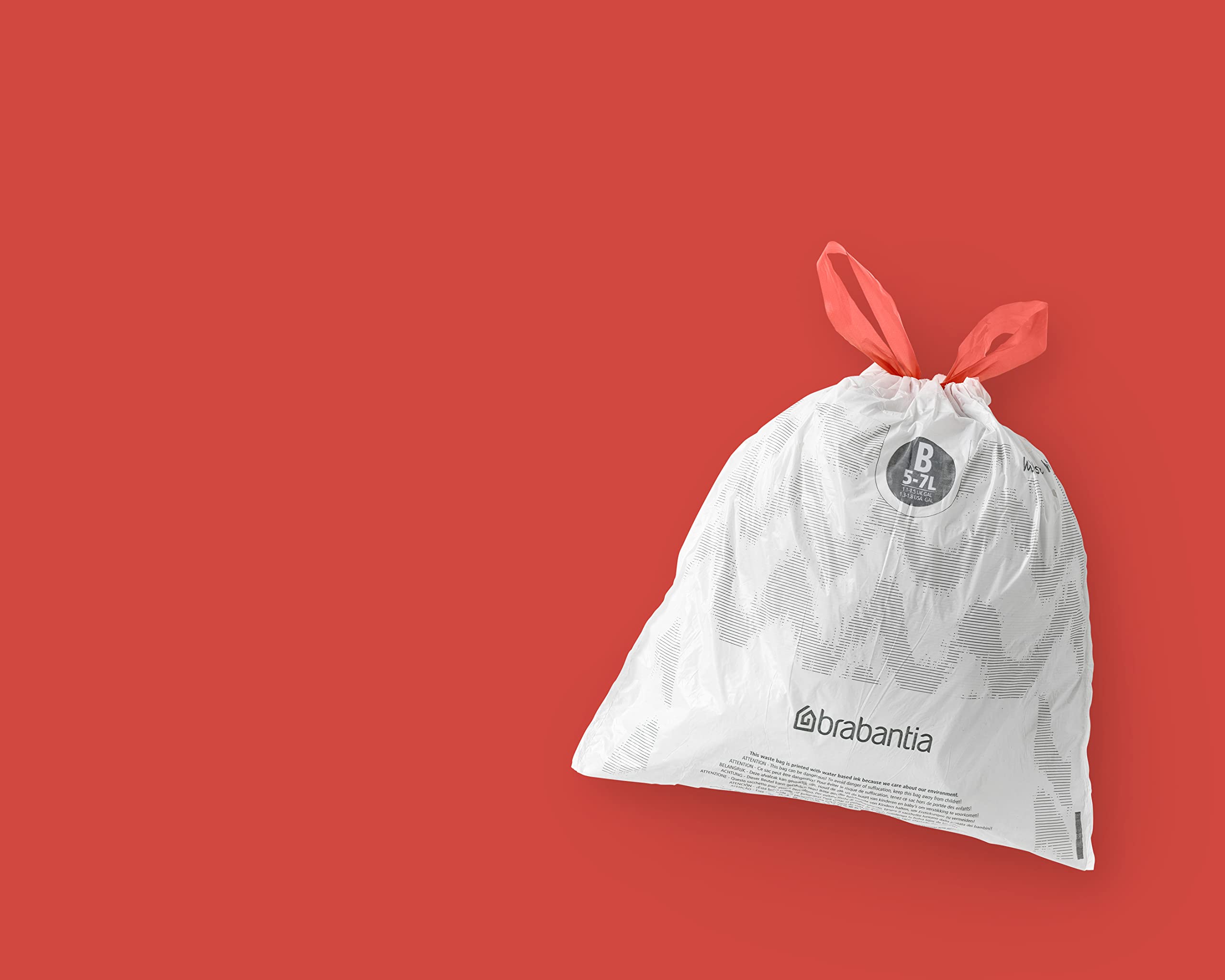 Brabantia PerfectFit Bin Liners - Size B (5L Capacity) | Tear-Resistant Plastic Tie-Tape Drawstring | 40 White Bags 6