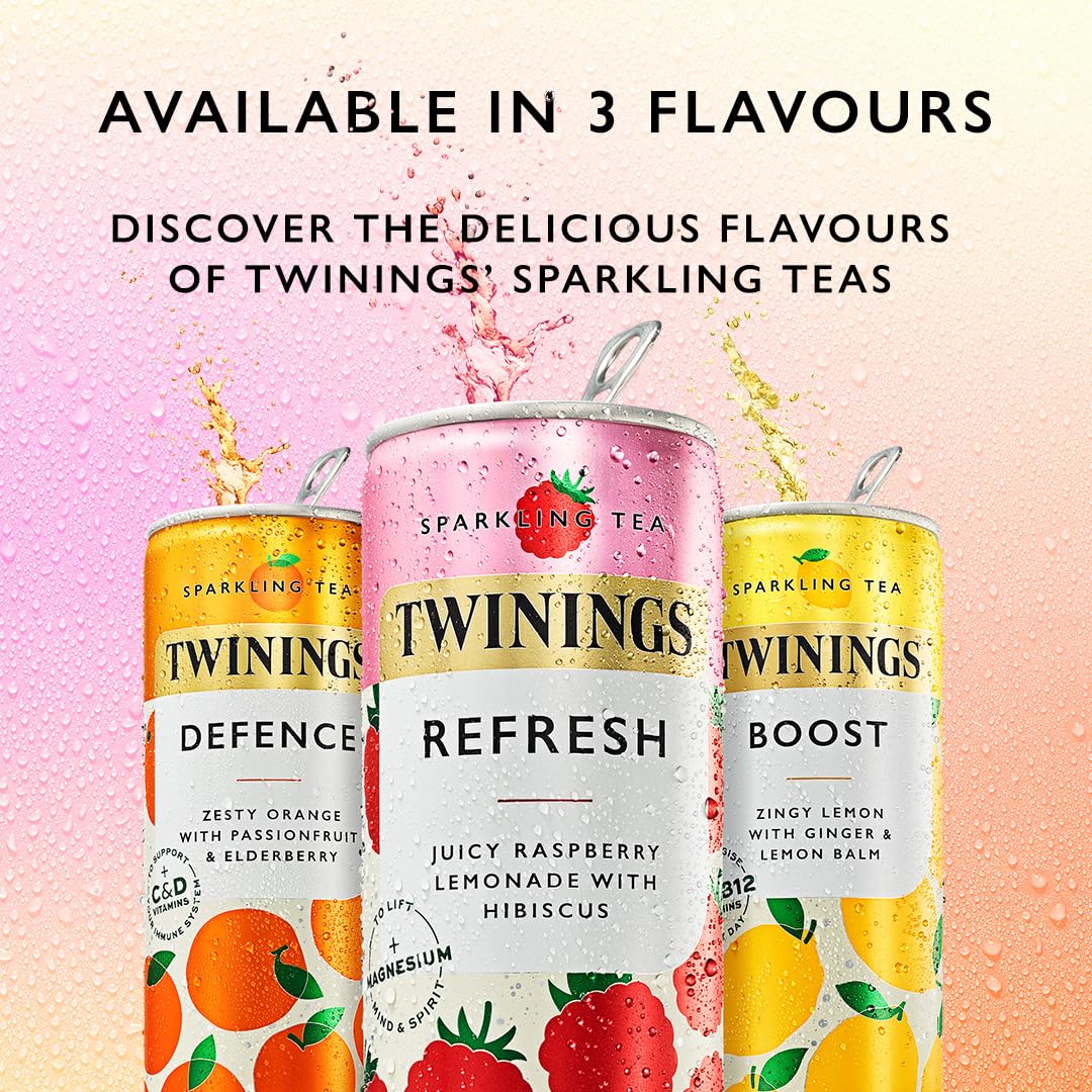Twinings Boost – Sprudelnder Tee mit Zitronen- und Ingwergeschmack (330 ml) 3