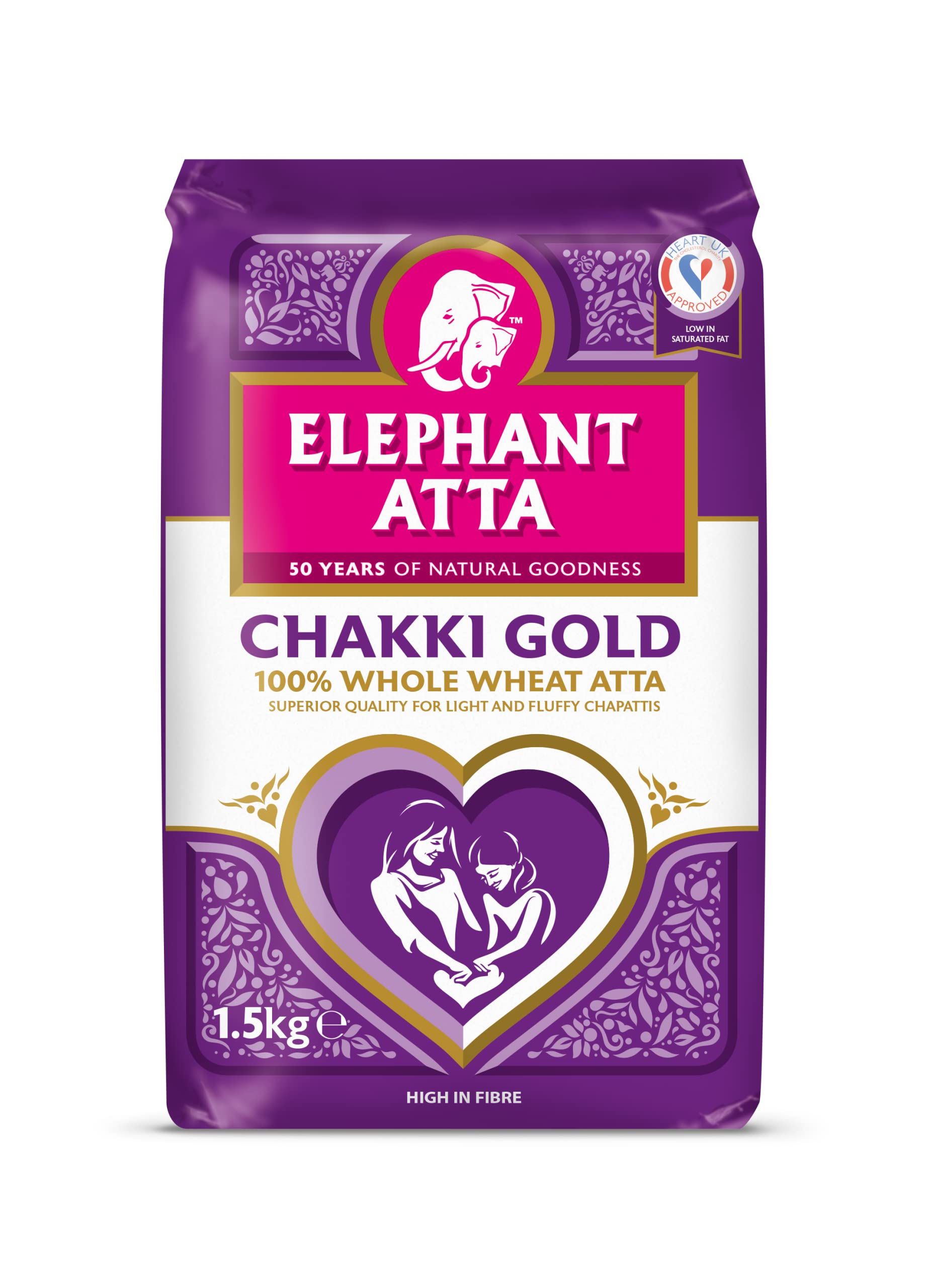 Elephant Atta Chakki Gold Chapatti-Mehl | 100 % Vollkorn-Atta | Fein gemahlenes Mehl für weiche Chapattis