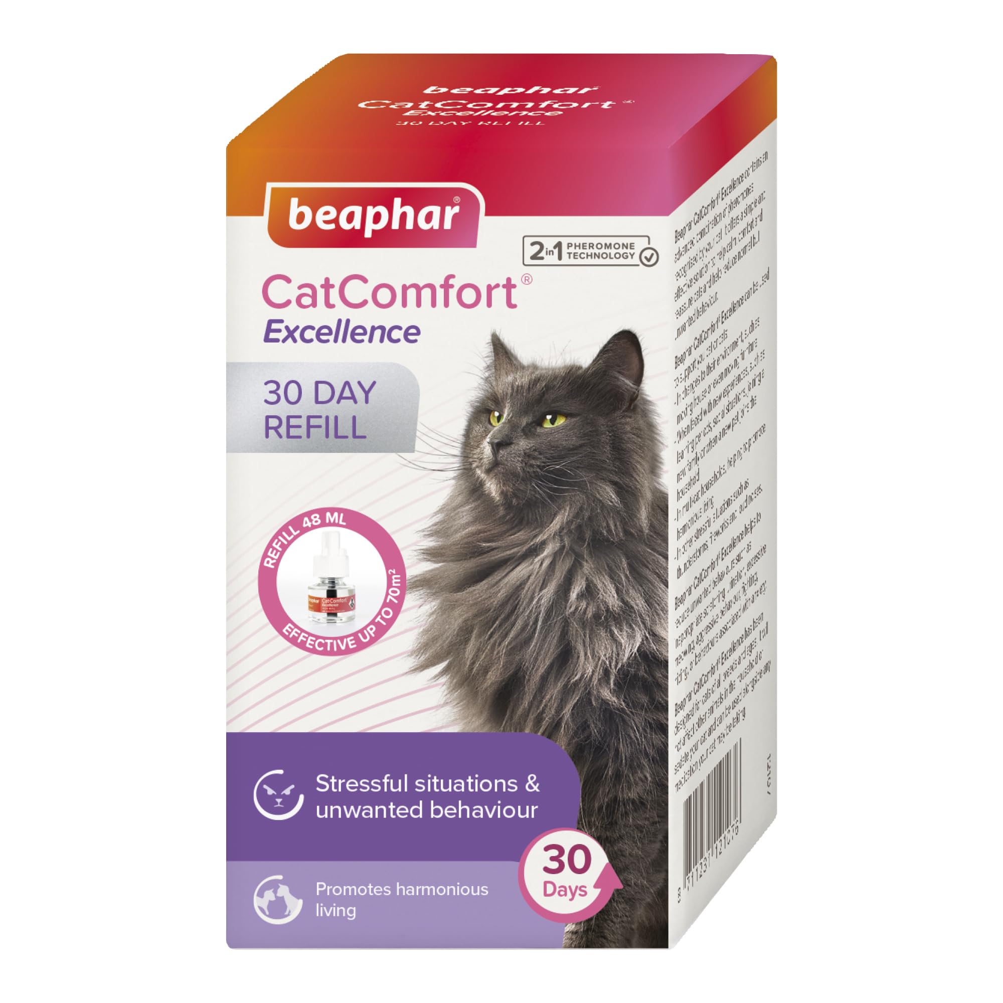 Beaphar CatComfort Excellence Refill – 30 Day Pheromone Calming for Cats | 48Ml