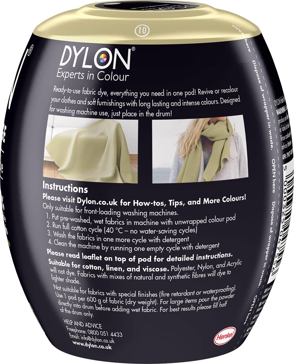 Dylon Textilfarbstoff-Pod für Waschmaschinen, Sandbeige, 350 g 6